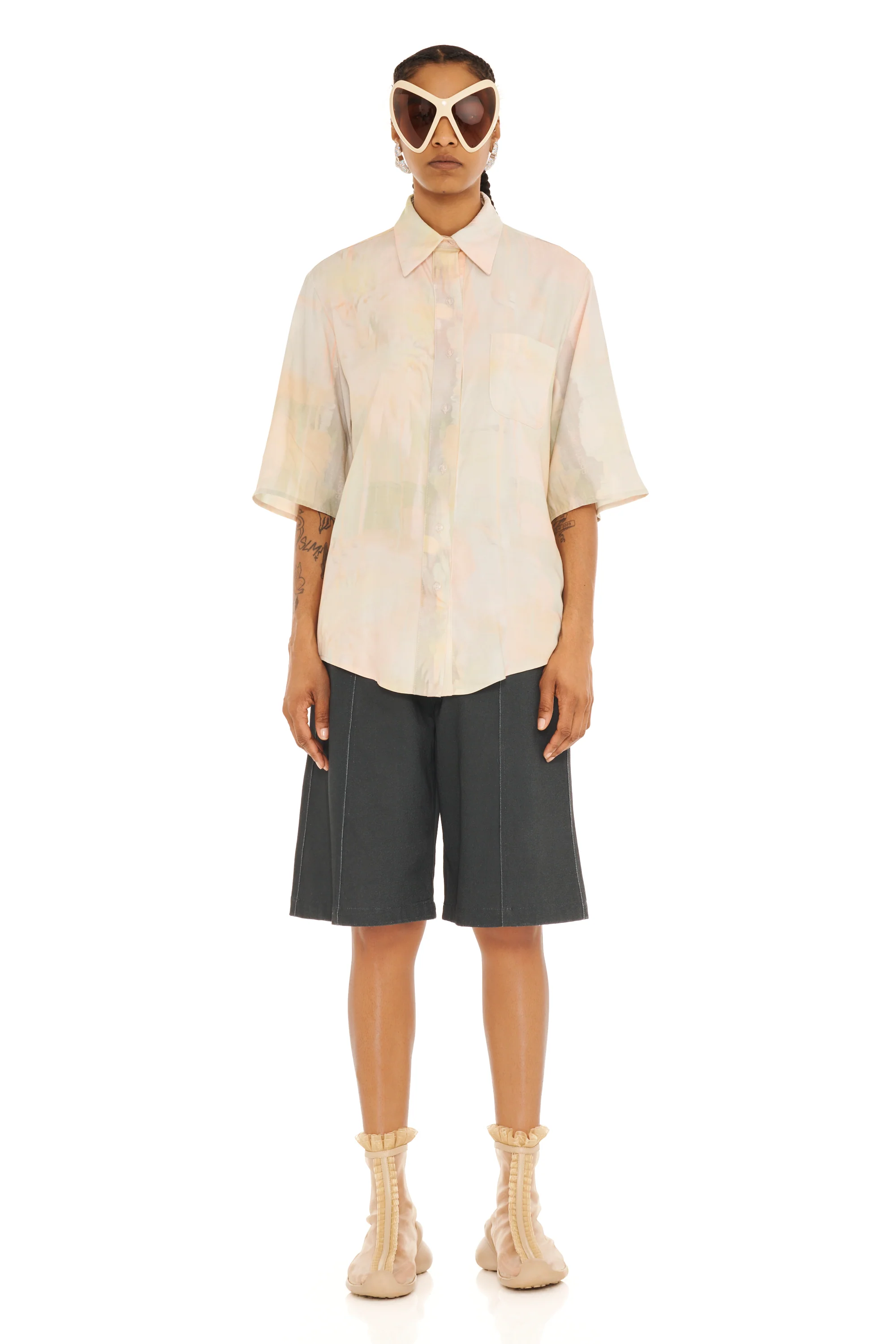 GUA SHA PLAID SUNNY BUTTON UP - Image 5