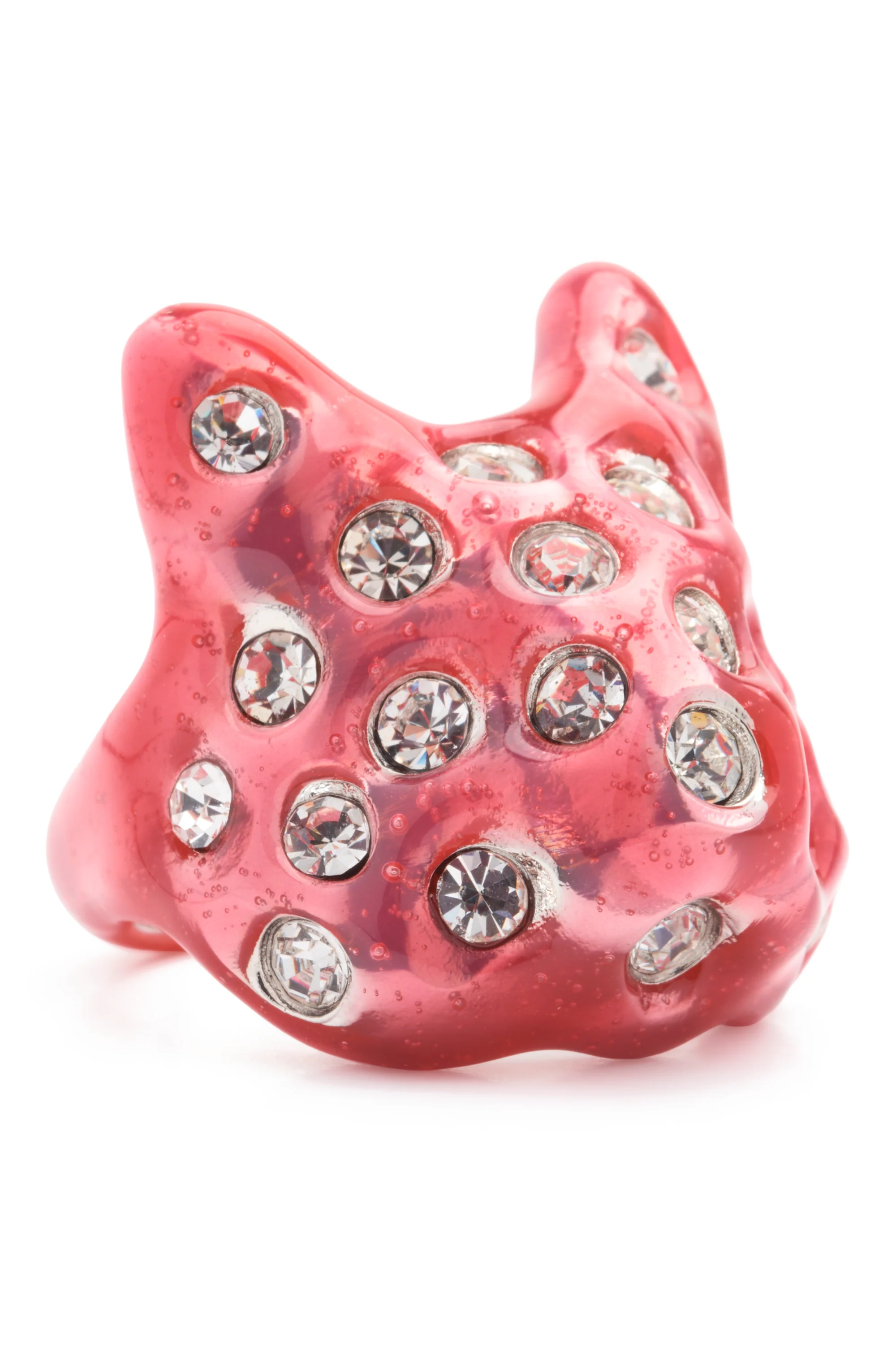 HOT PINK PUFFY BUNNY RING - Image 3