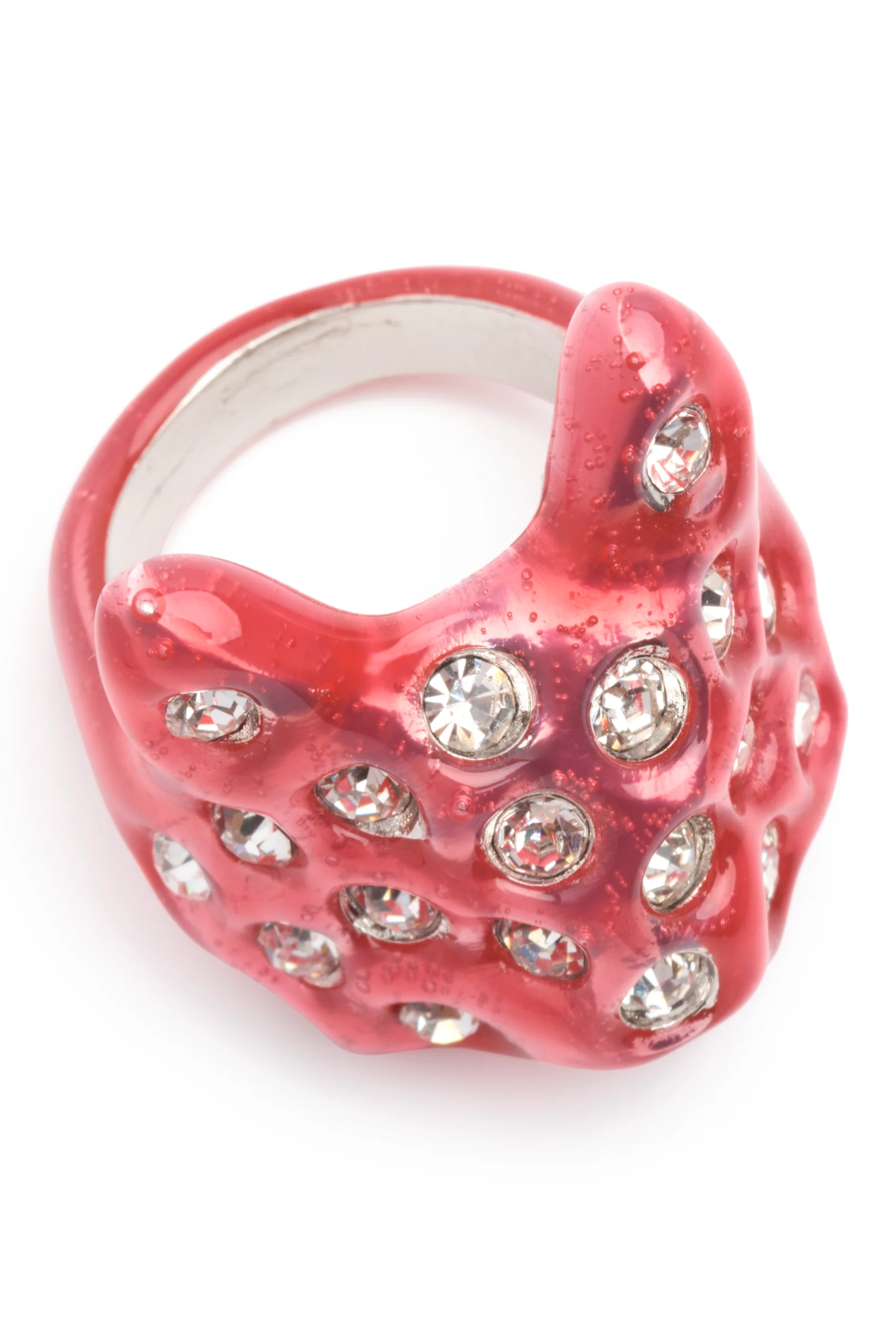 HOT PINK PUFFY BUNNY RING - Image 4