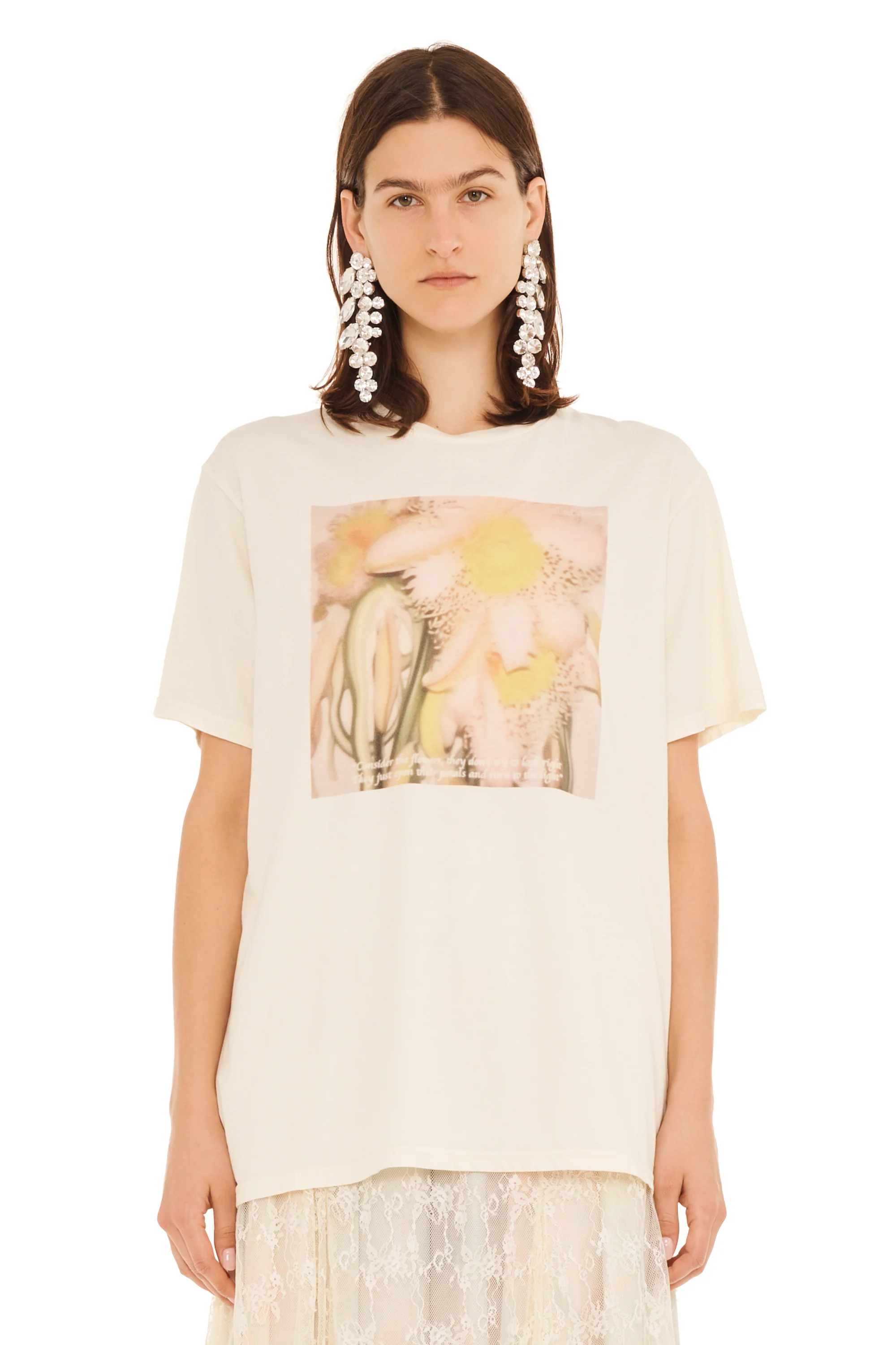 IVORY FLOWER PETAL GRAPHIC TEE - Image 6