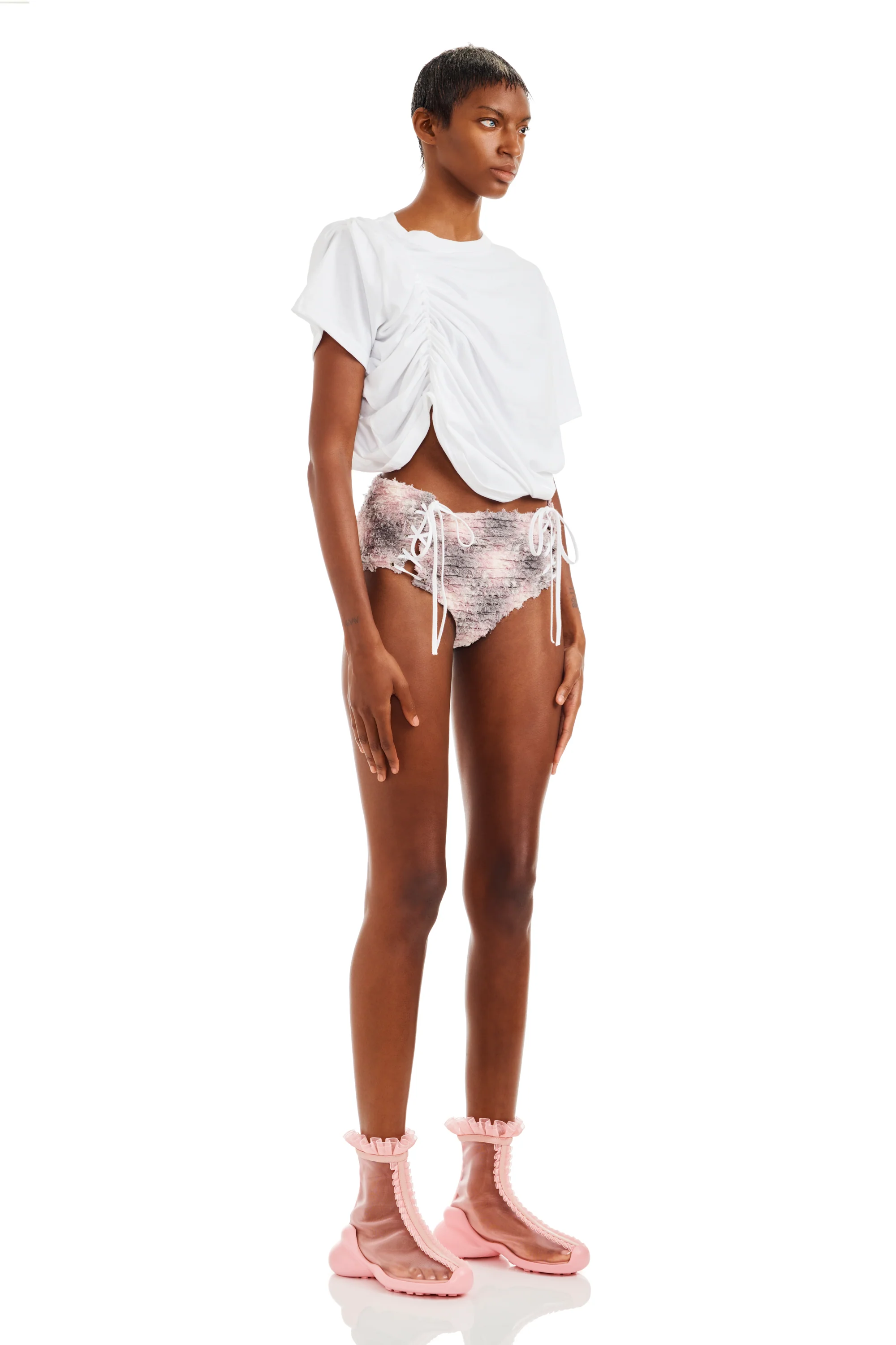 LAVENDER PLAID LACE UP PANTY - Image 5