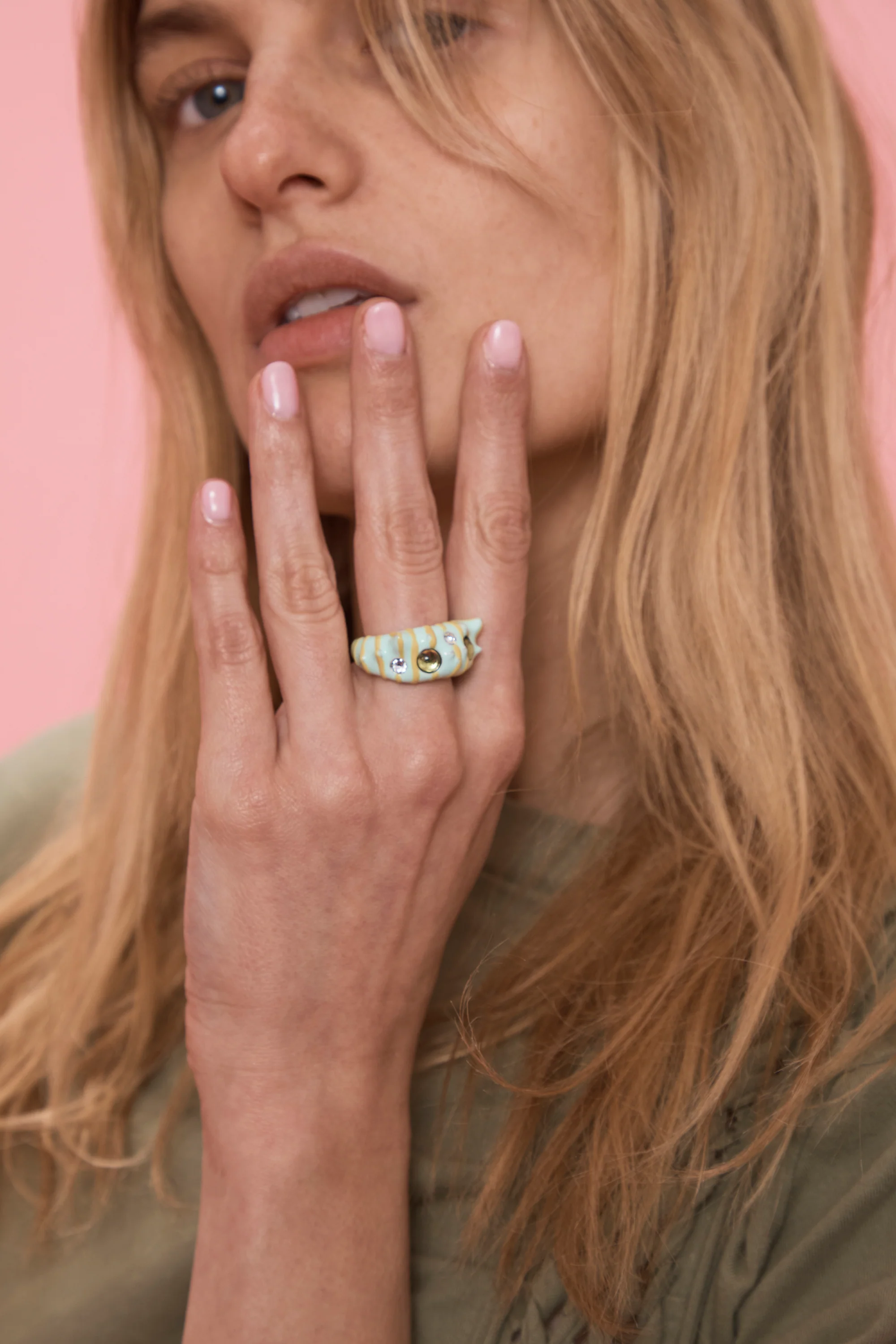LEMON STRIPE DEMI ALIEN RING - Image 4