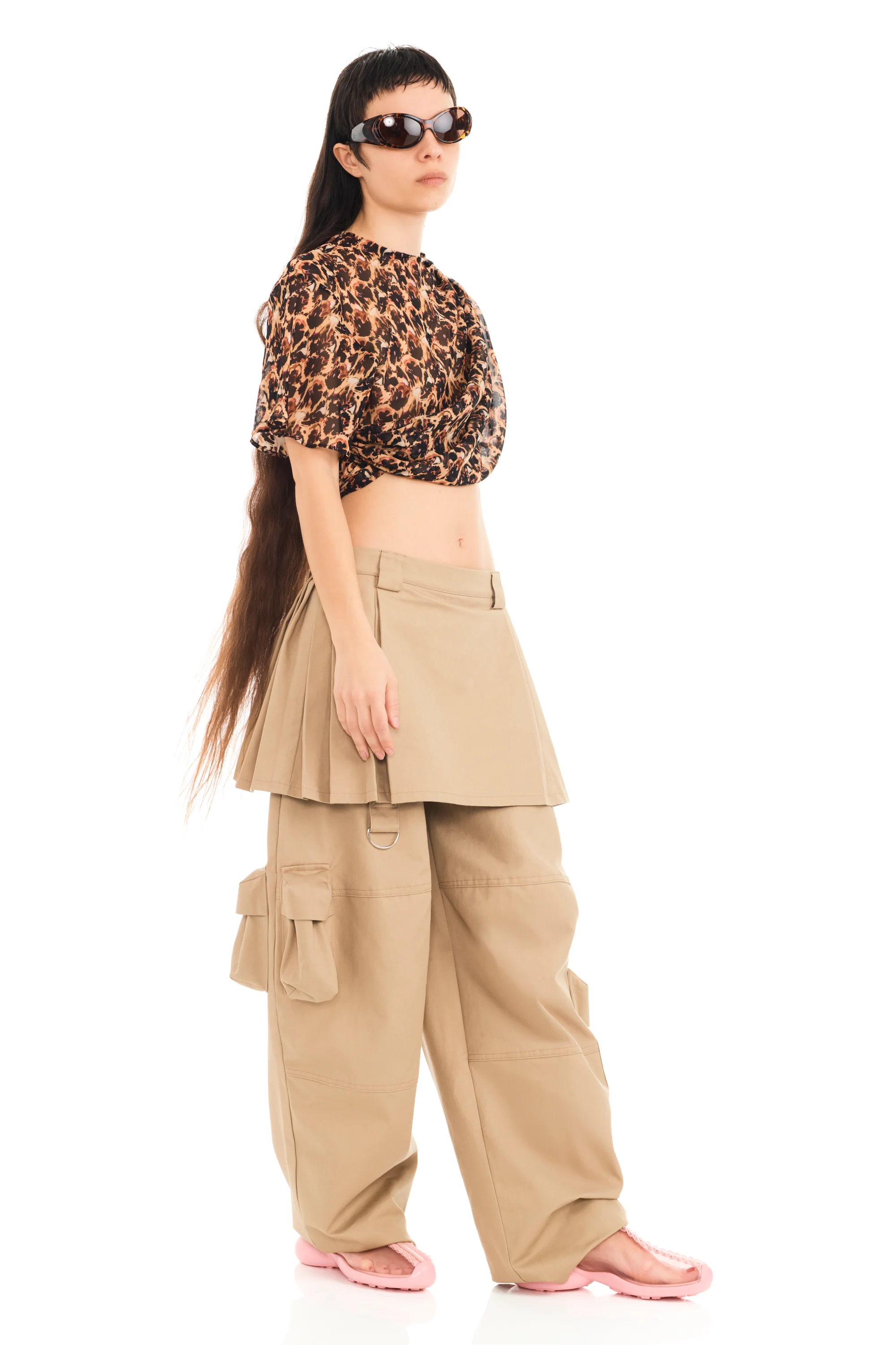 LEOPARD PEONY EVA DRAPED TOP - Image 3