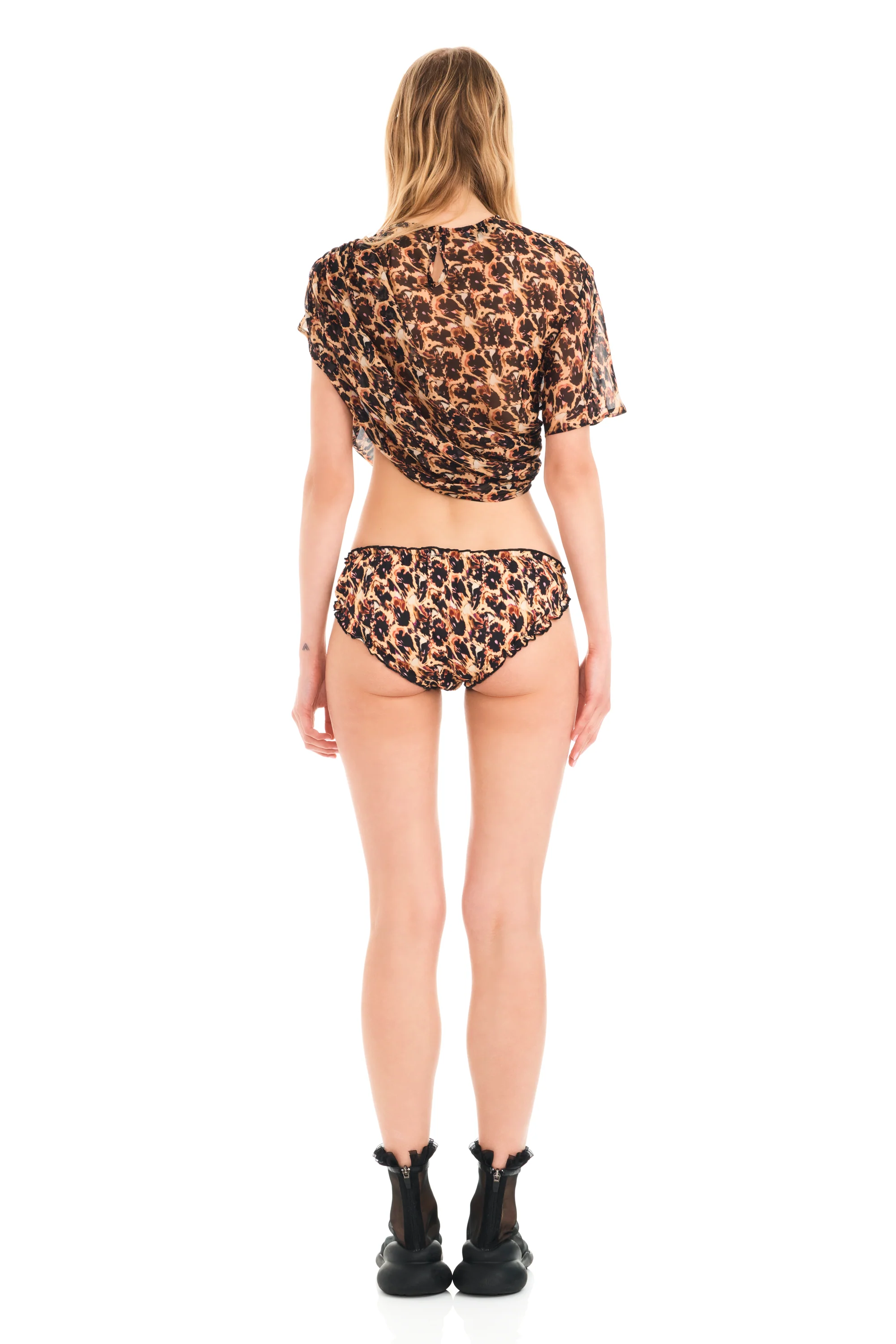 LEOPARD PEONY EVA DRAPED TOP - Image 6
