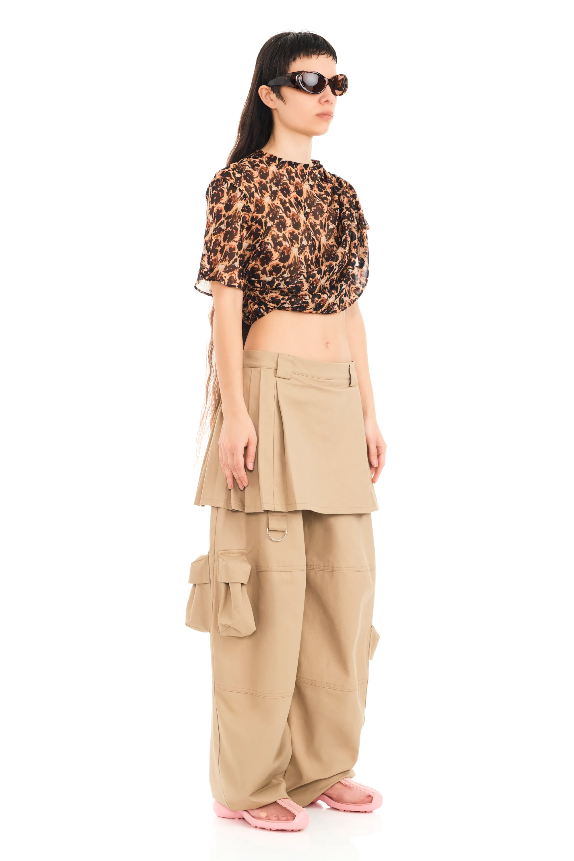 LEOPARD PEONY EVA DRAPED TOP - Image 7