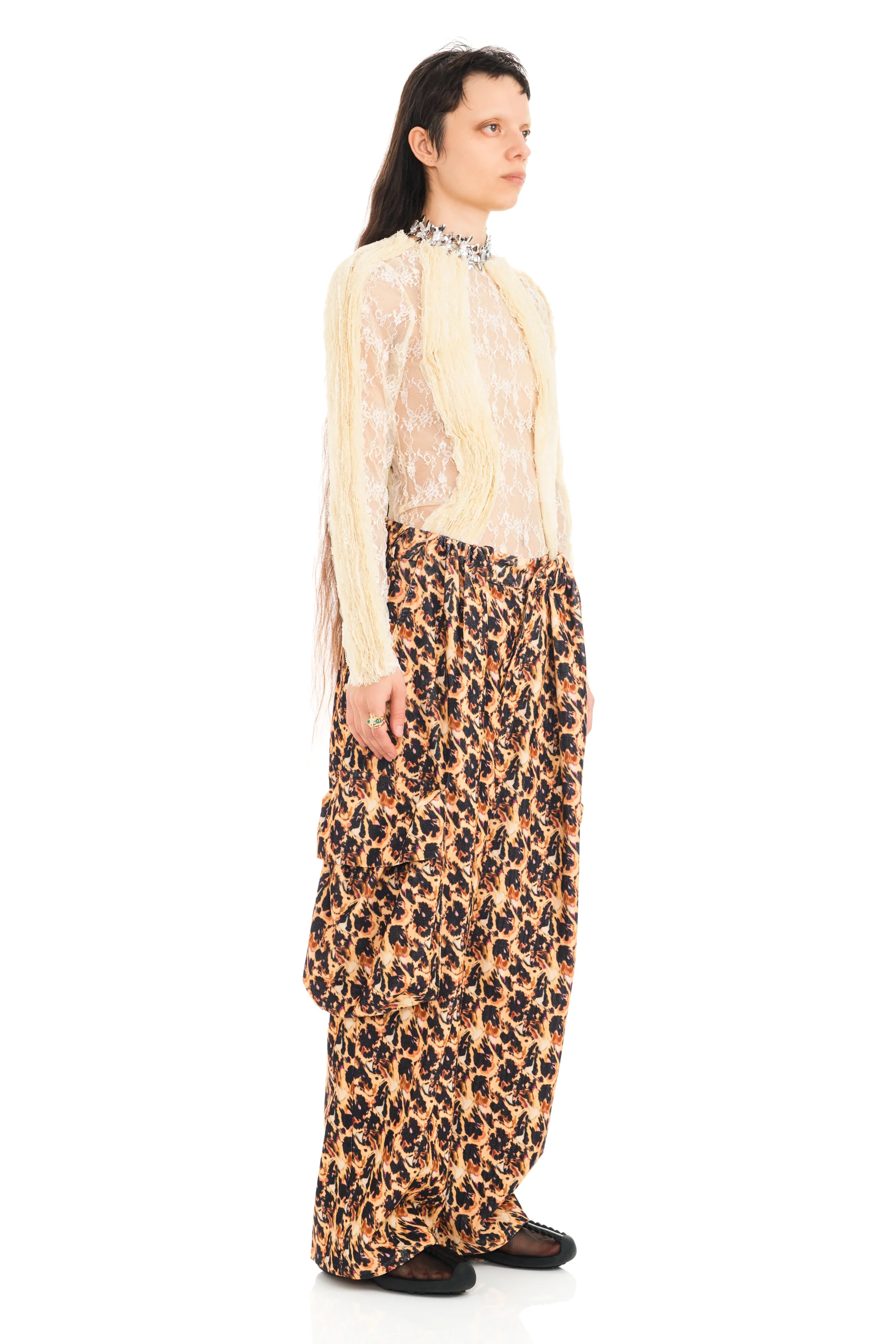 LEOPARD PEONY PLEATED CARGO PANT - Image 3