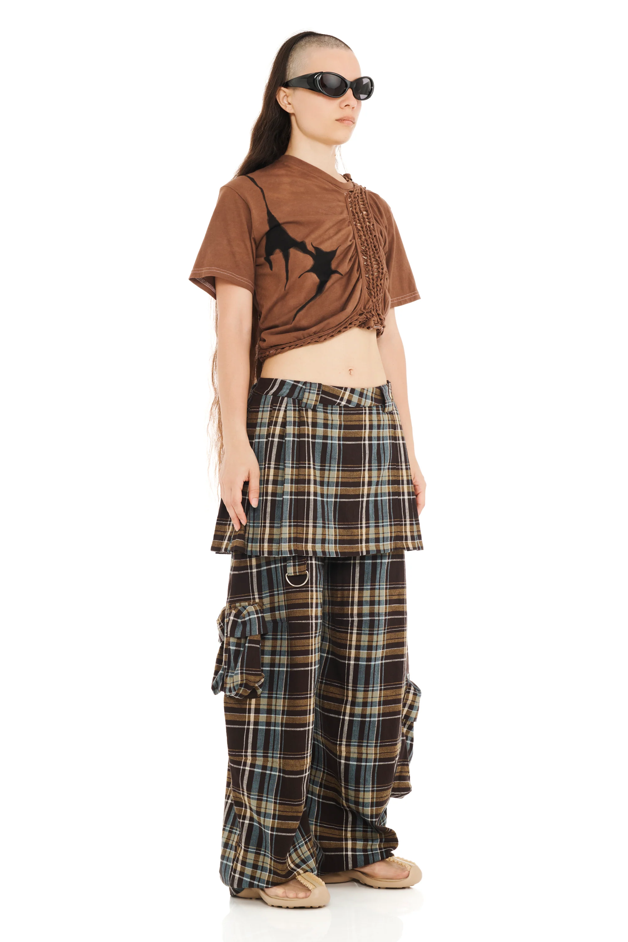 LOAM PLAID LAWN SKIRT CARGO PANT - Image 3
