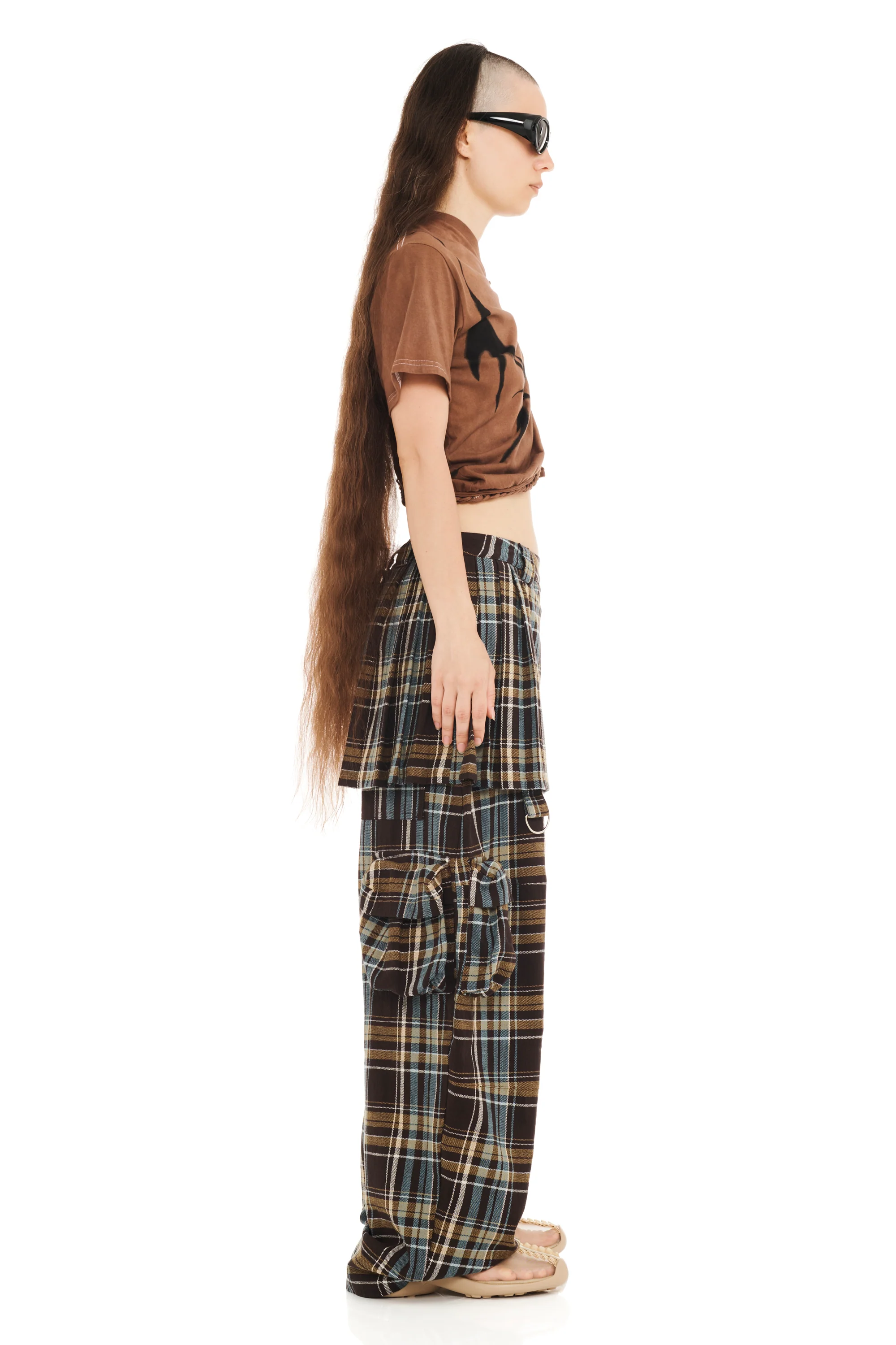 LOAM PLAID LAWN SKIRT CARGO PANT - Image 4