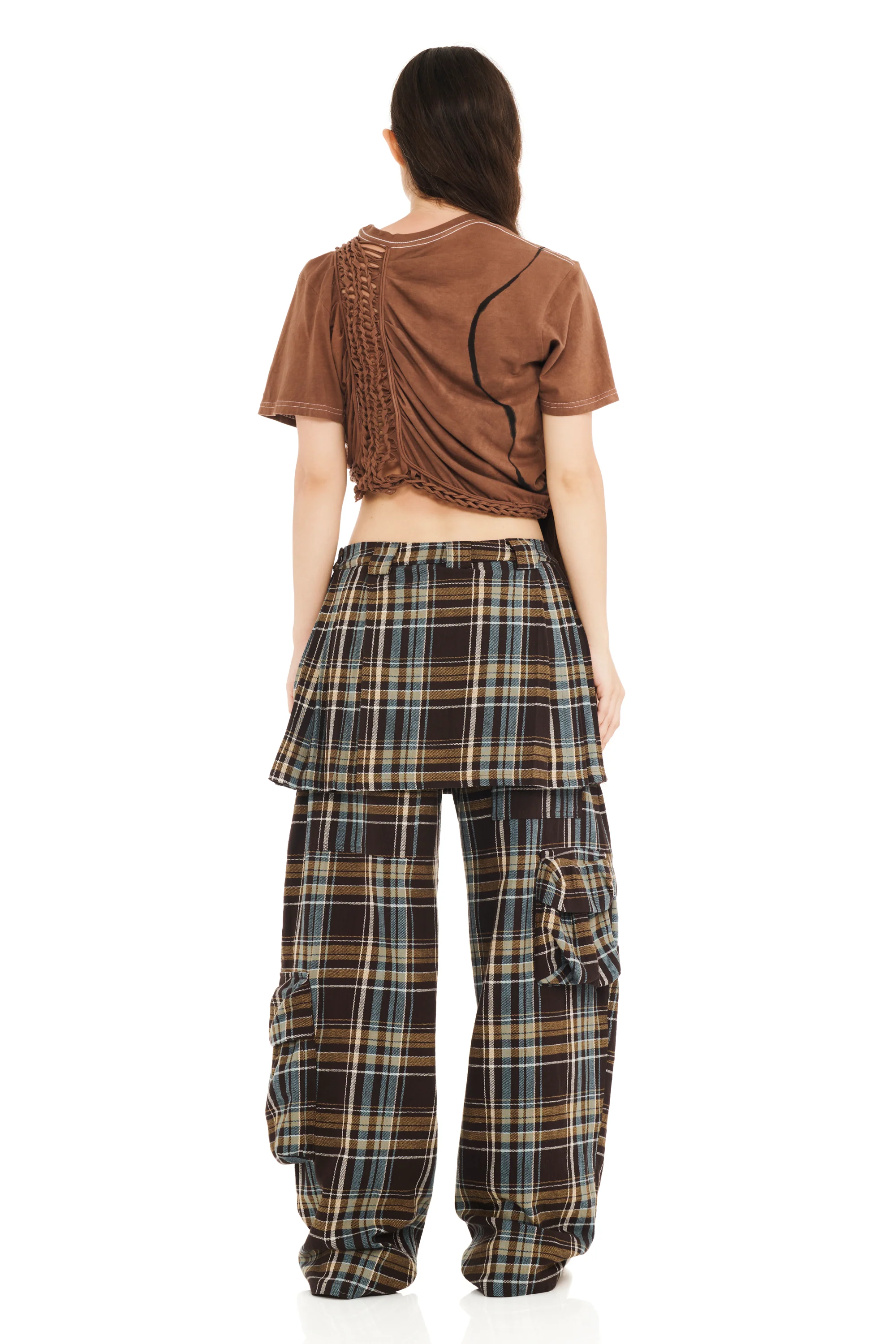 LOAM PLAID LAWN SKIRT CARGO PANT - Image 5