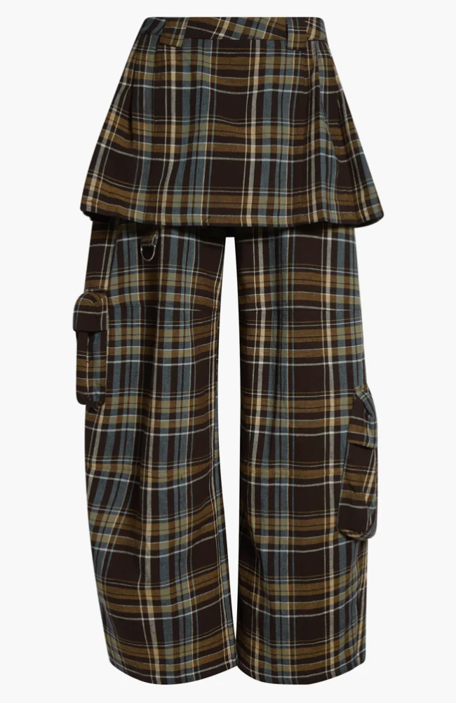 LOAM PLAID LAWN SKIRT CARGO PANT - Image 6