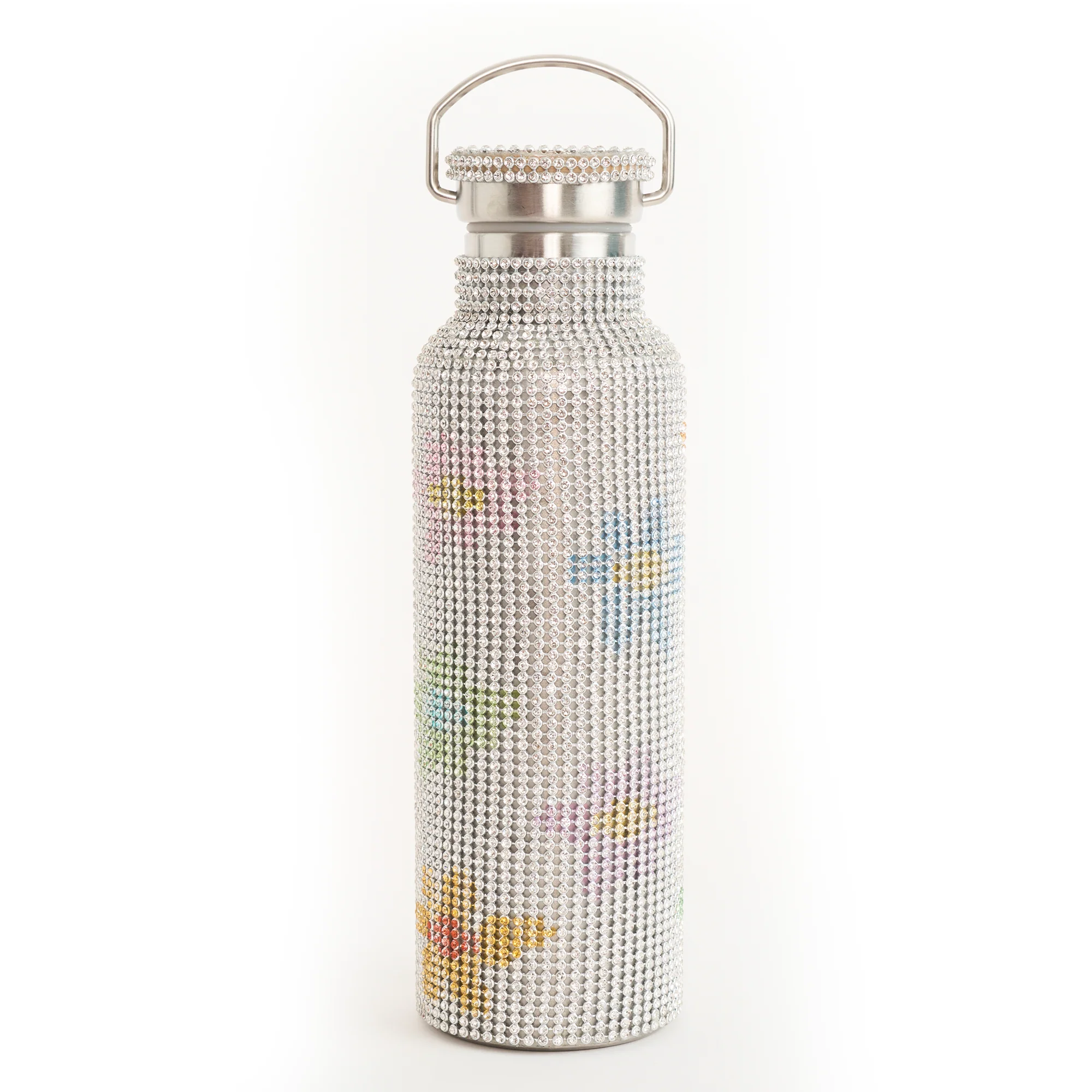 MULTI DAISY RHINESTONE WATER BOTTLE
