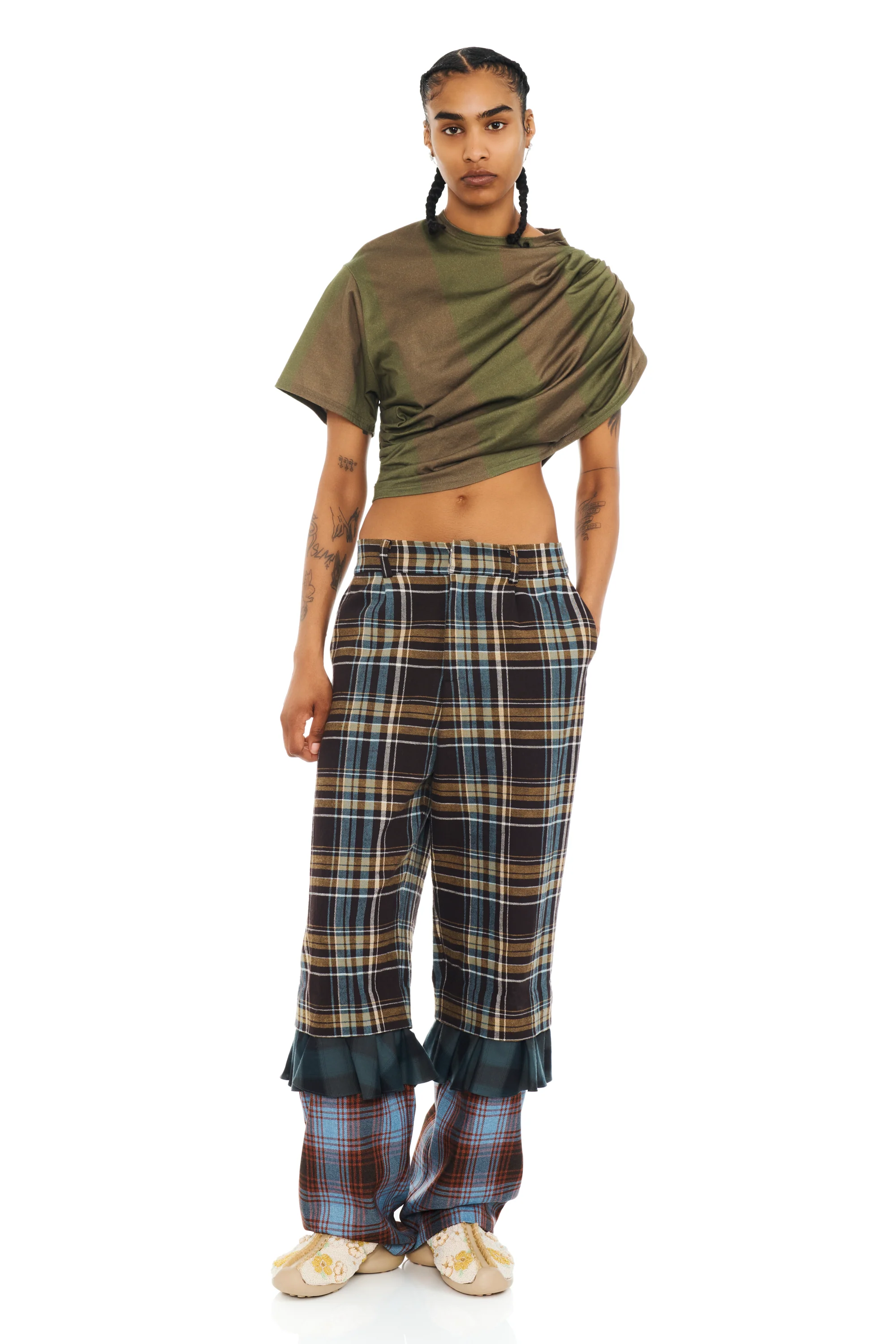 MULTI PLAID GERANIUM TROUSER - Image 2