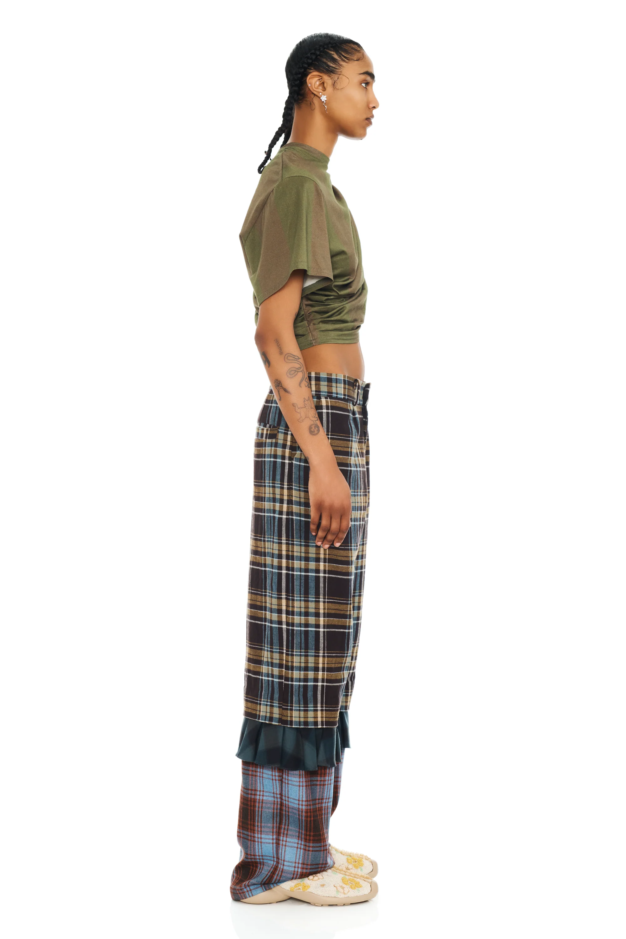 MULTI PLAID GERANIUM TROUSER - Image 4