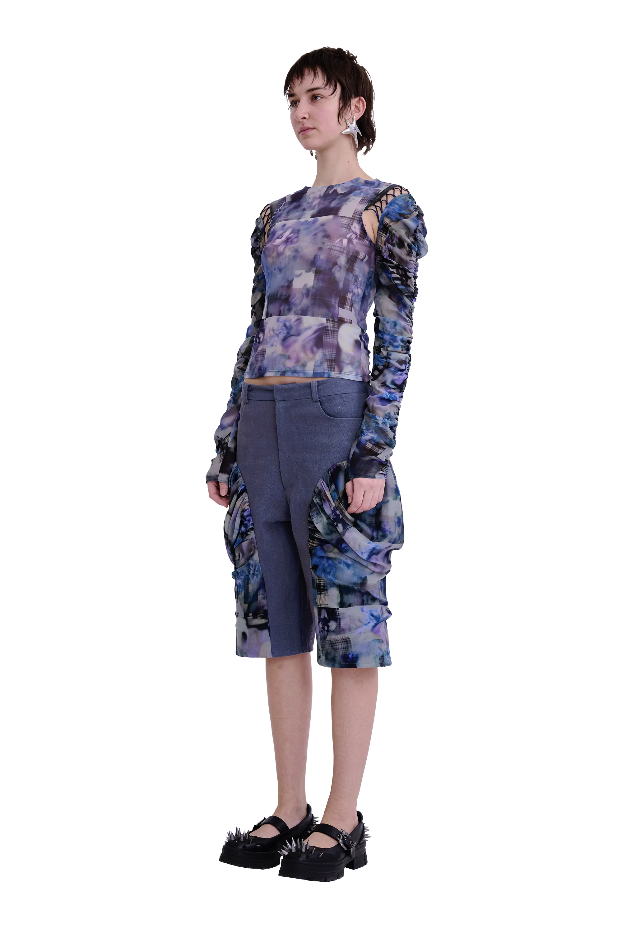 NAVY GARDEN BLUR GIVA SHORT - Image 3