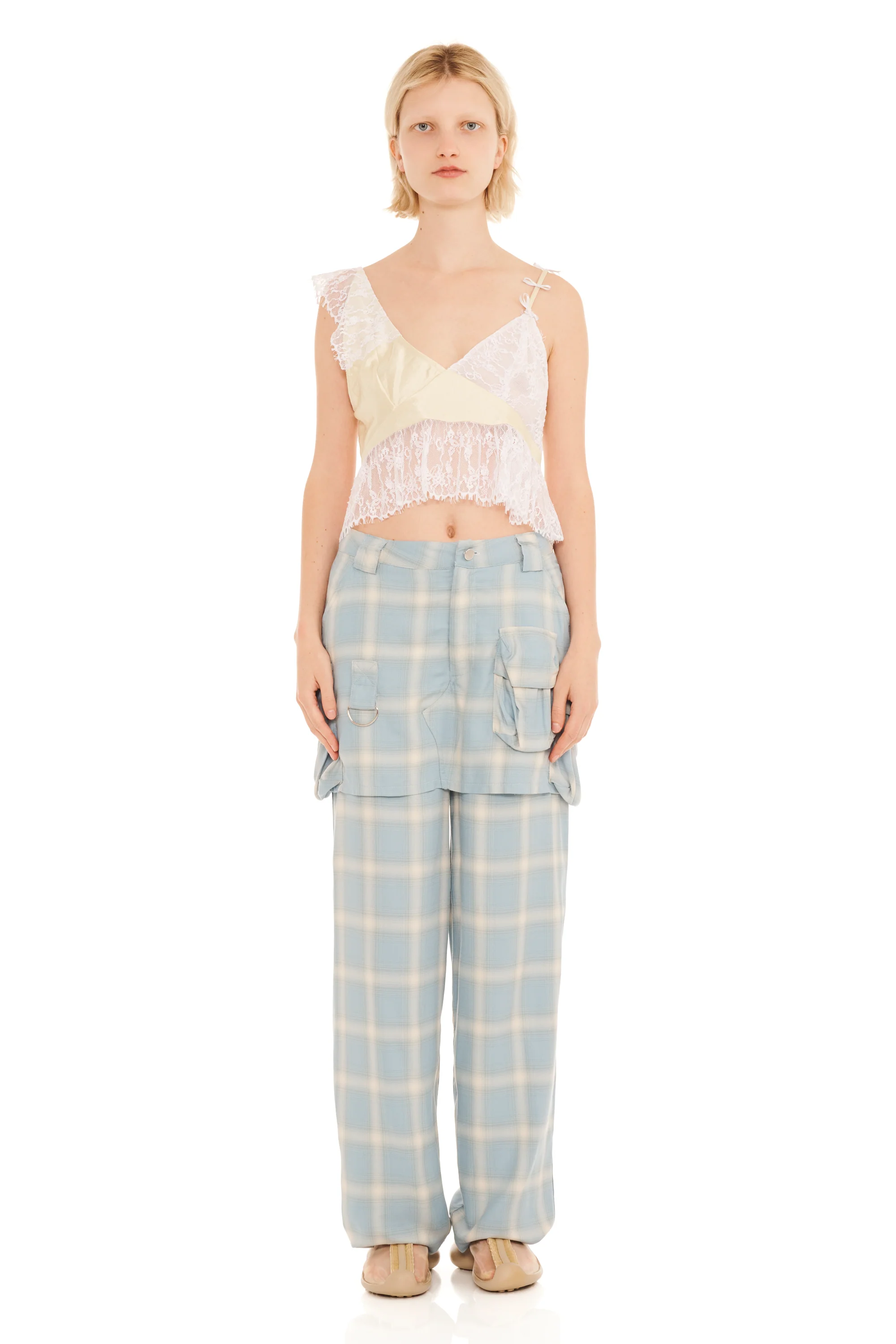 OCEAN PLAID CARGO SKIRTPANT - Image 2