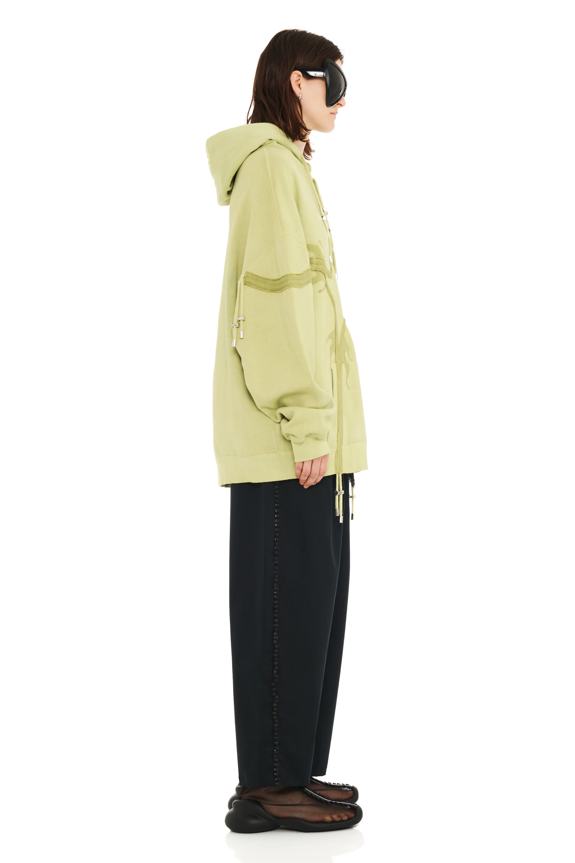 OLIVE FLAMES STAR HOODIE - Image 4