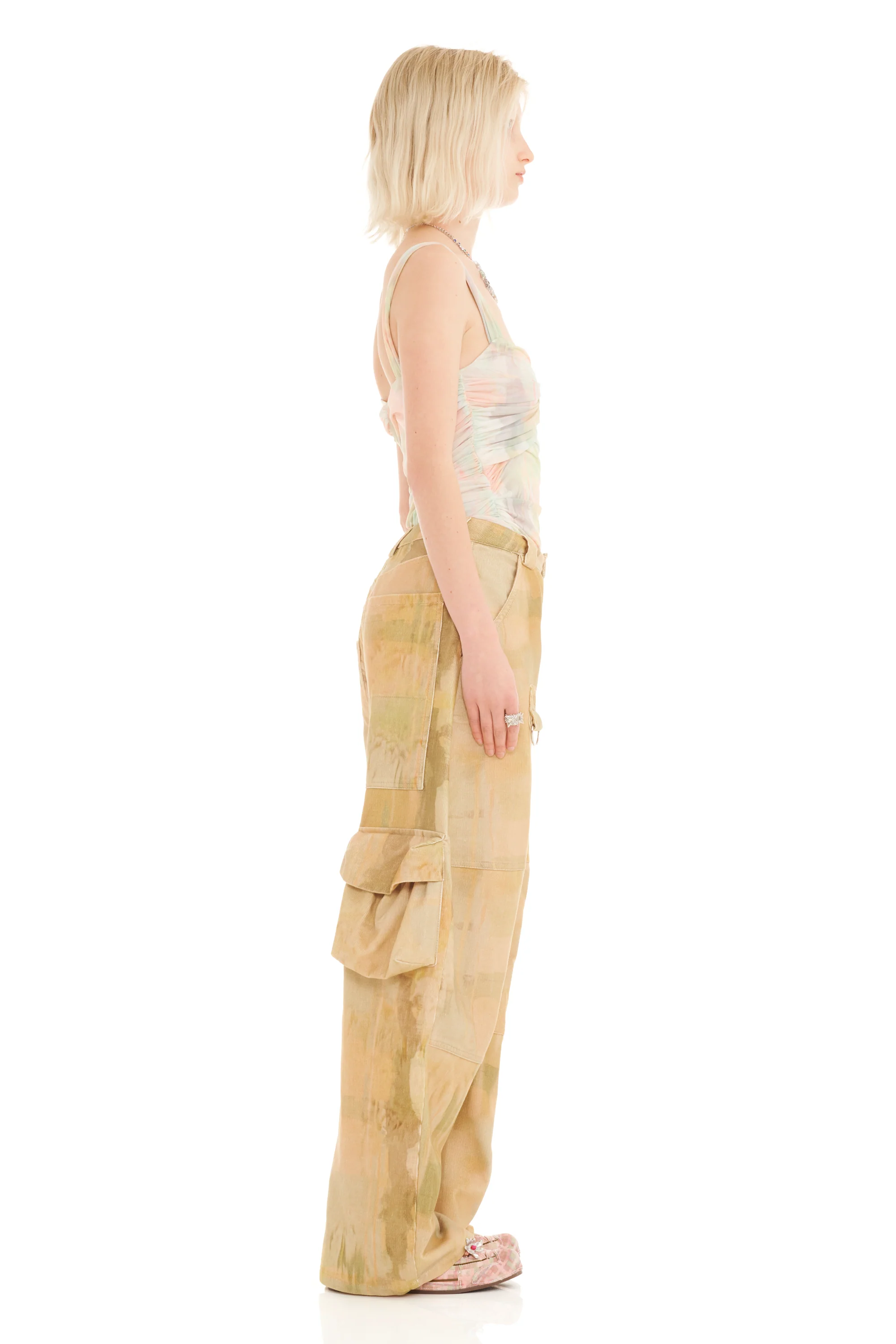 OLIVE GUA SHA LAWN CARGO PANT - Image 3