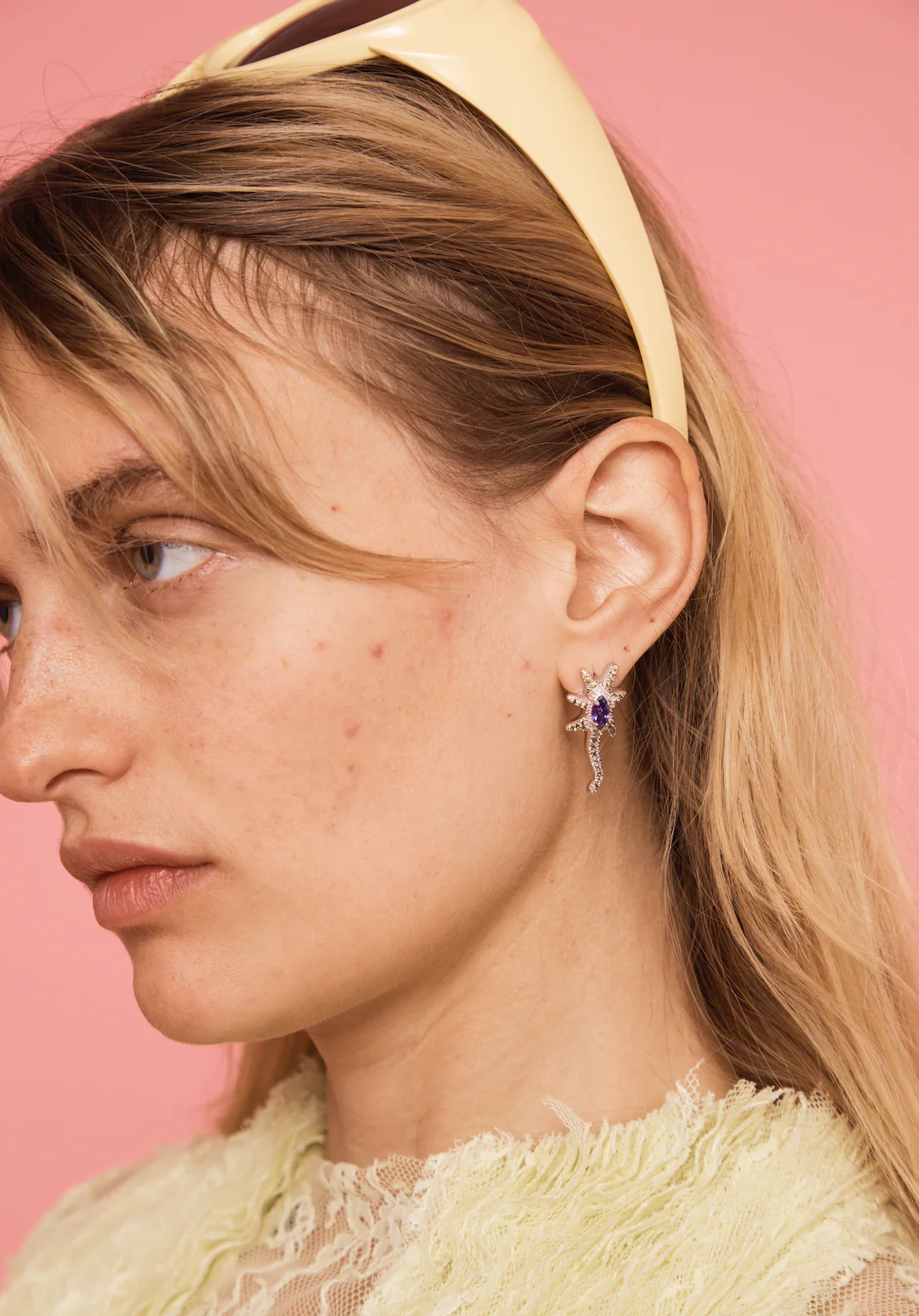 OLIVE LAVANDER STAR TRAIL EARRINGS - Image 2