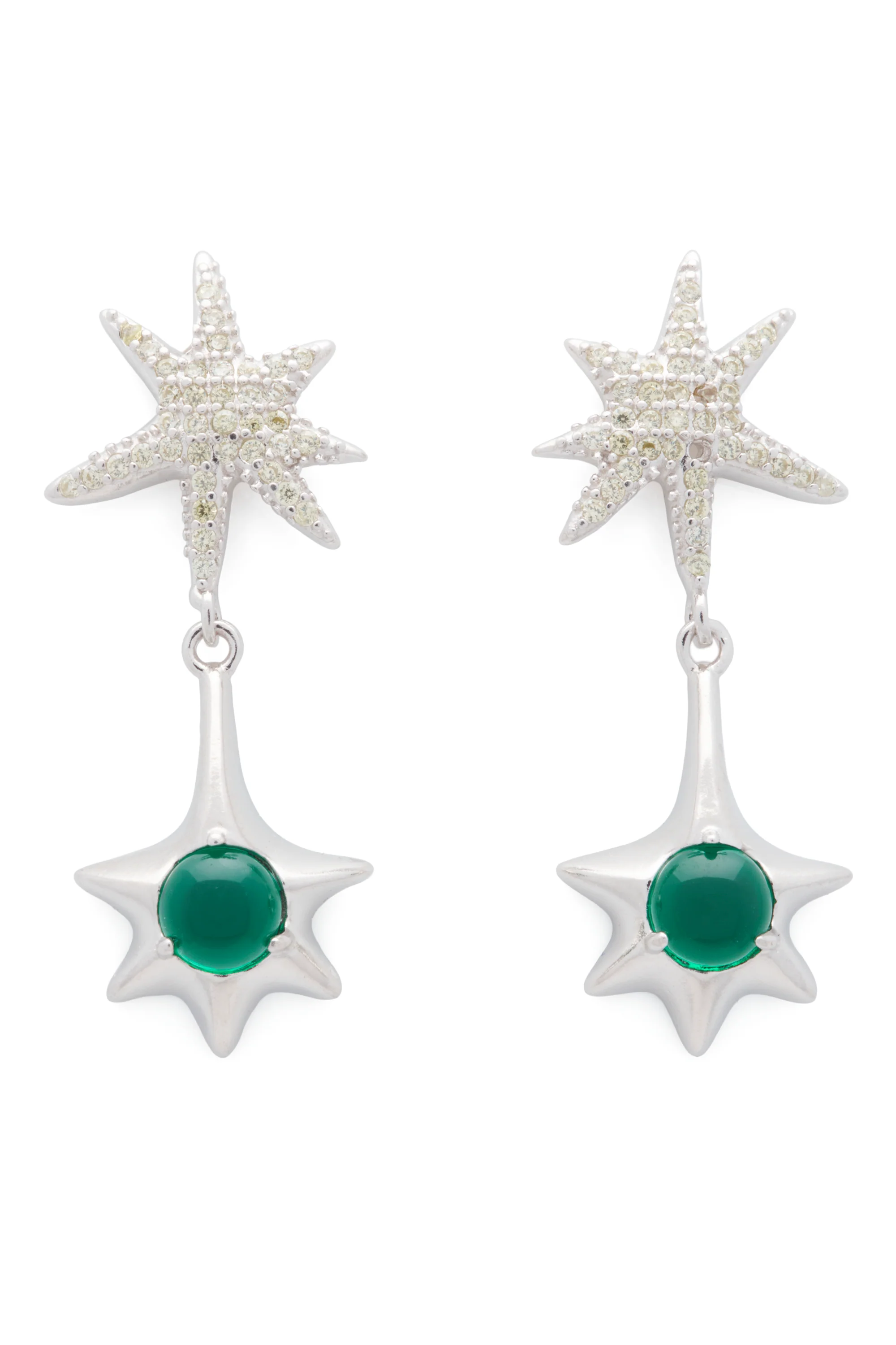 OLIVINE STAR DROP EARRING