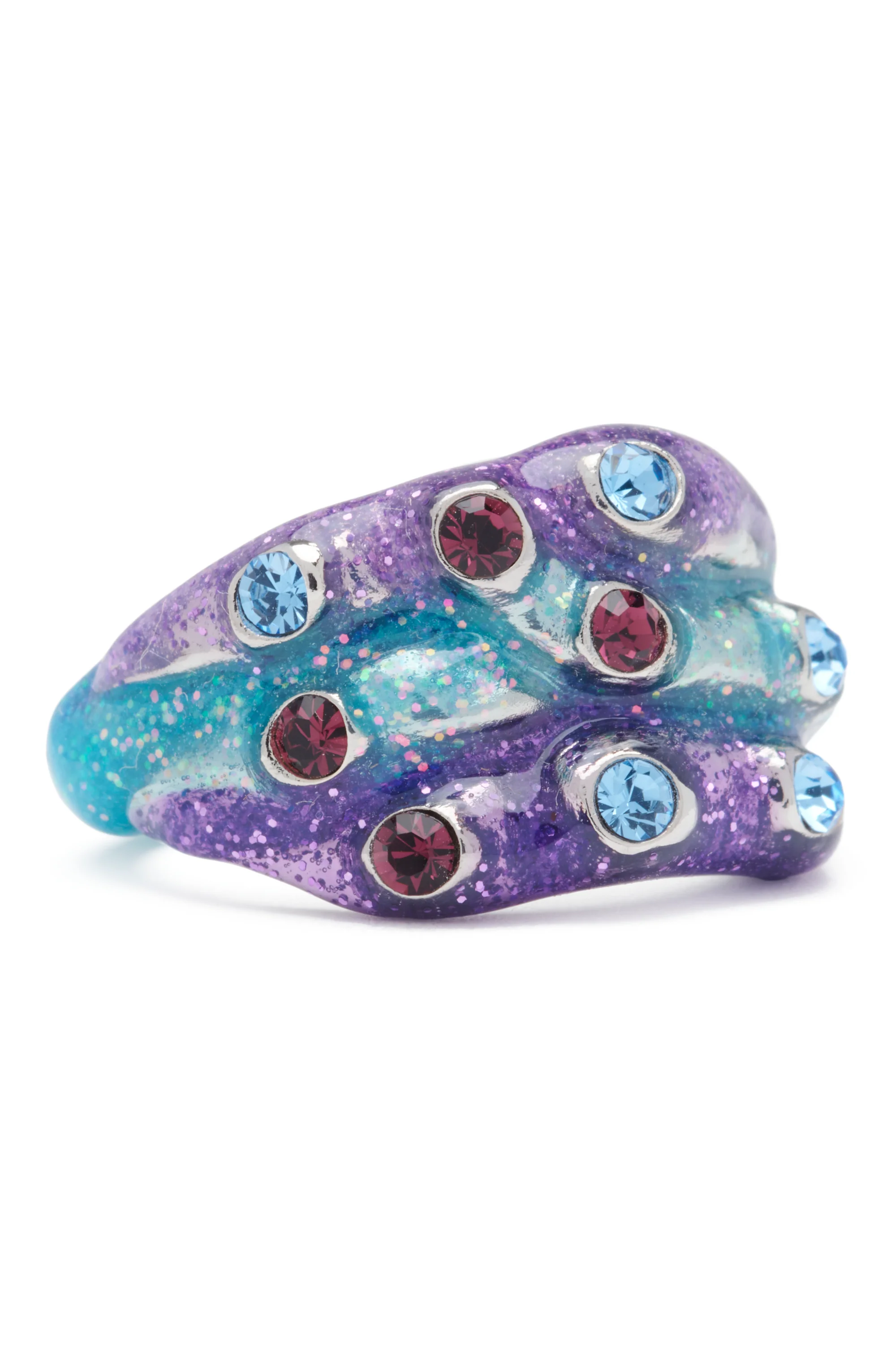 PERIWINKLE GLITTER STACKED RING - Image 2