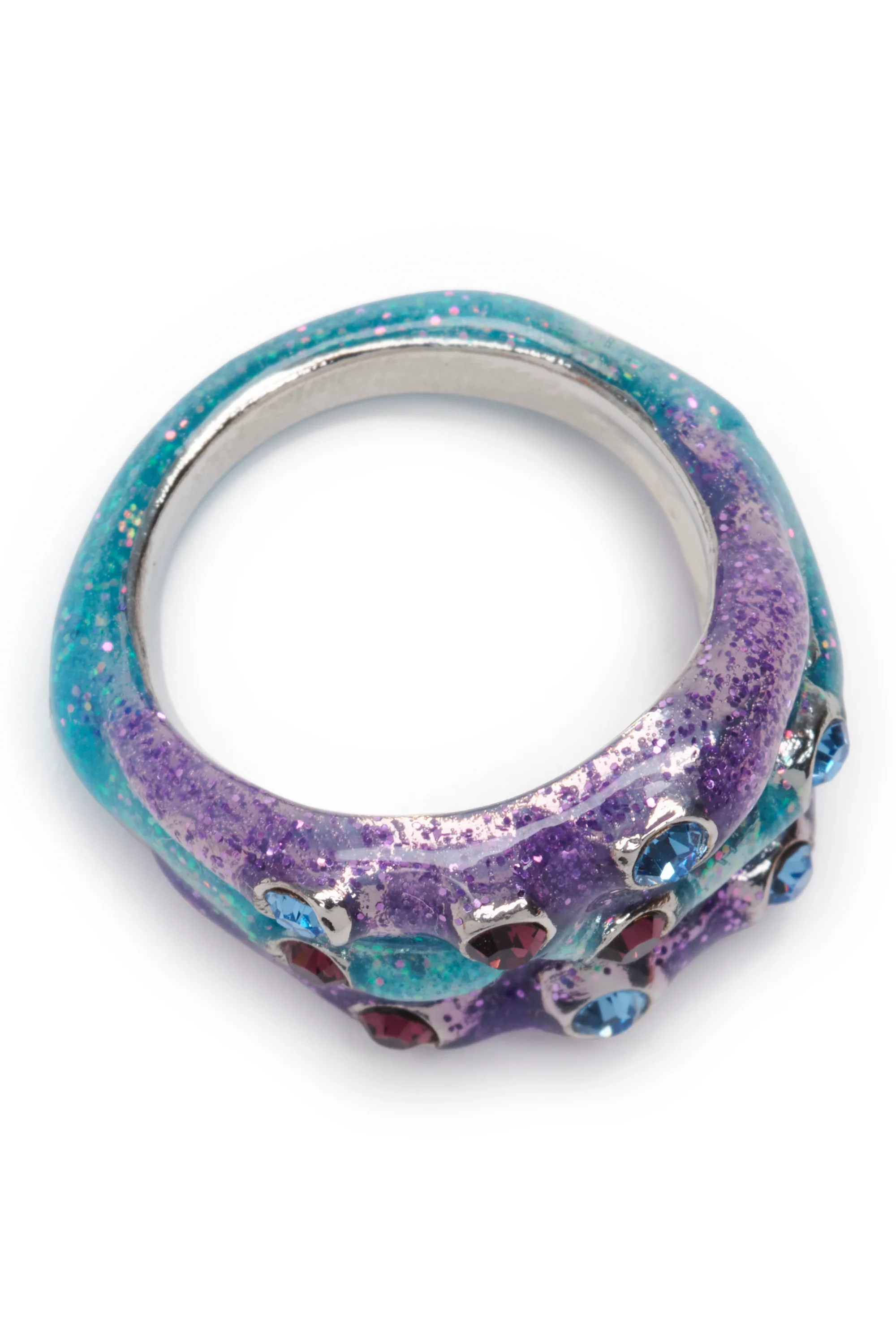 PERIWINKLE GLITTER STACKED RING - Image 4