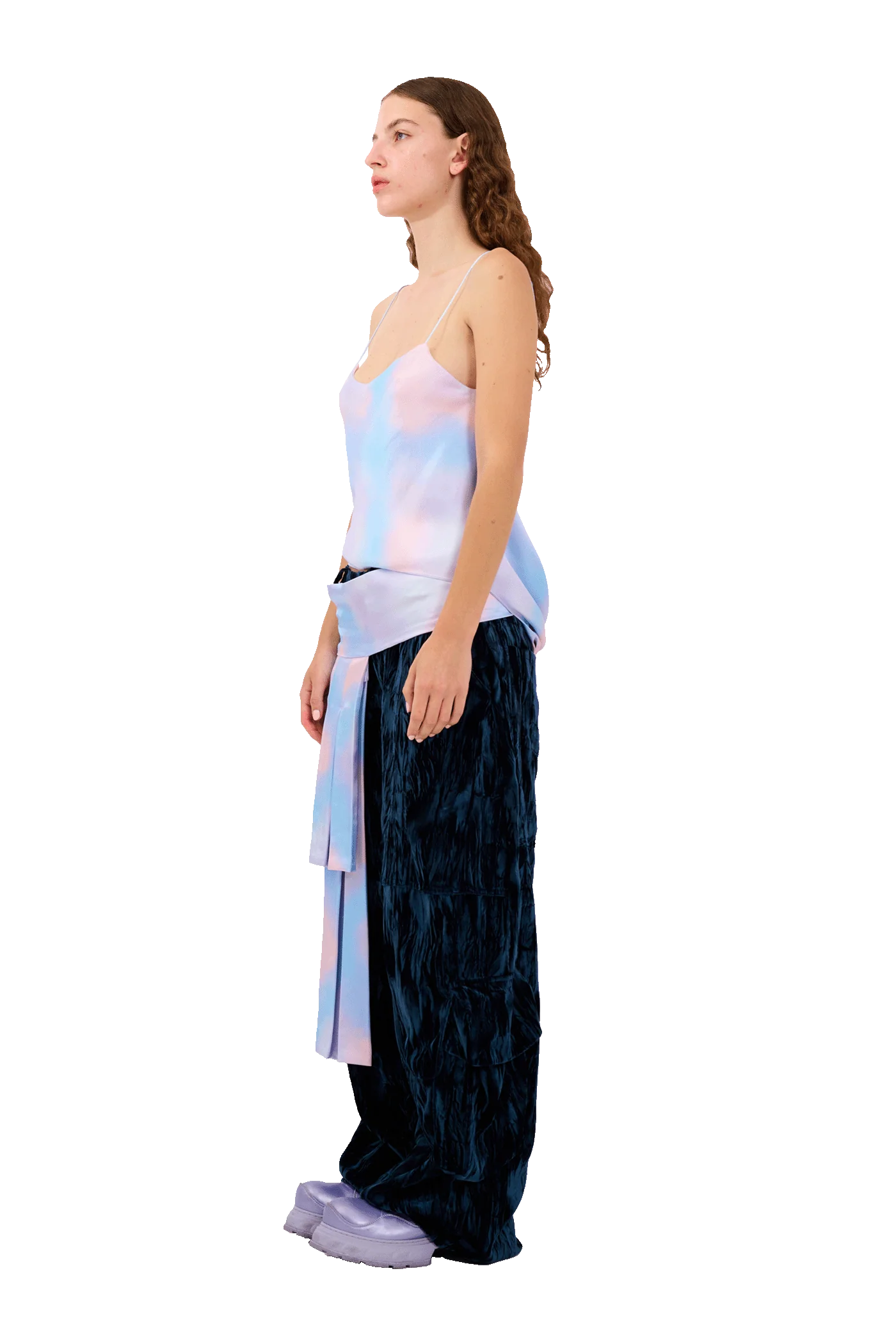 PERIWINKLE PLAID MEOW TOP - Image 3