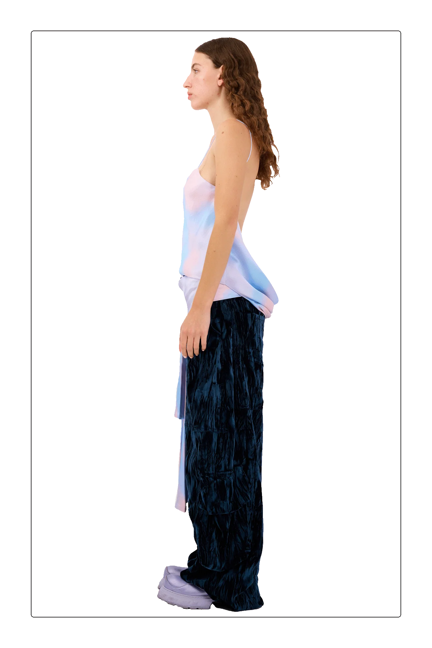 PERIWINKLE PLAID MEOW TOP - Image 4