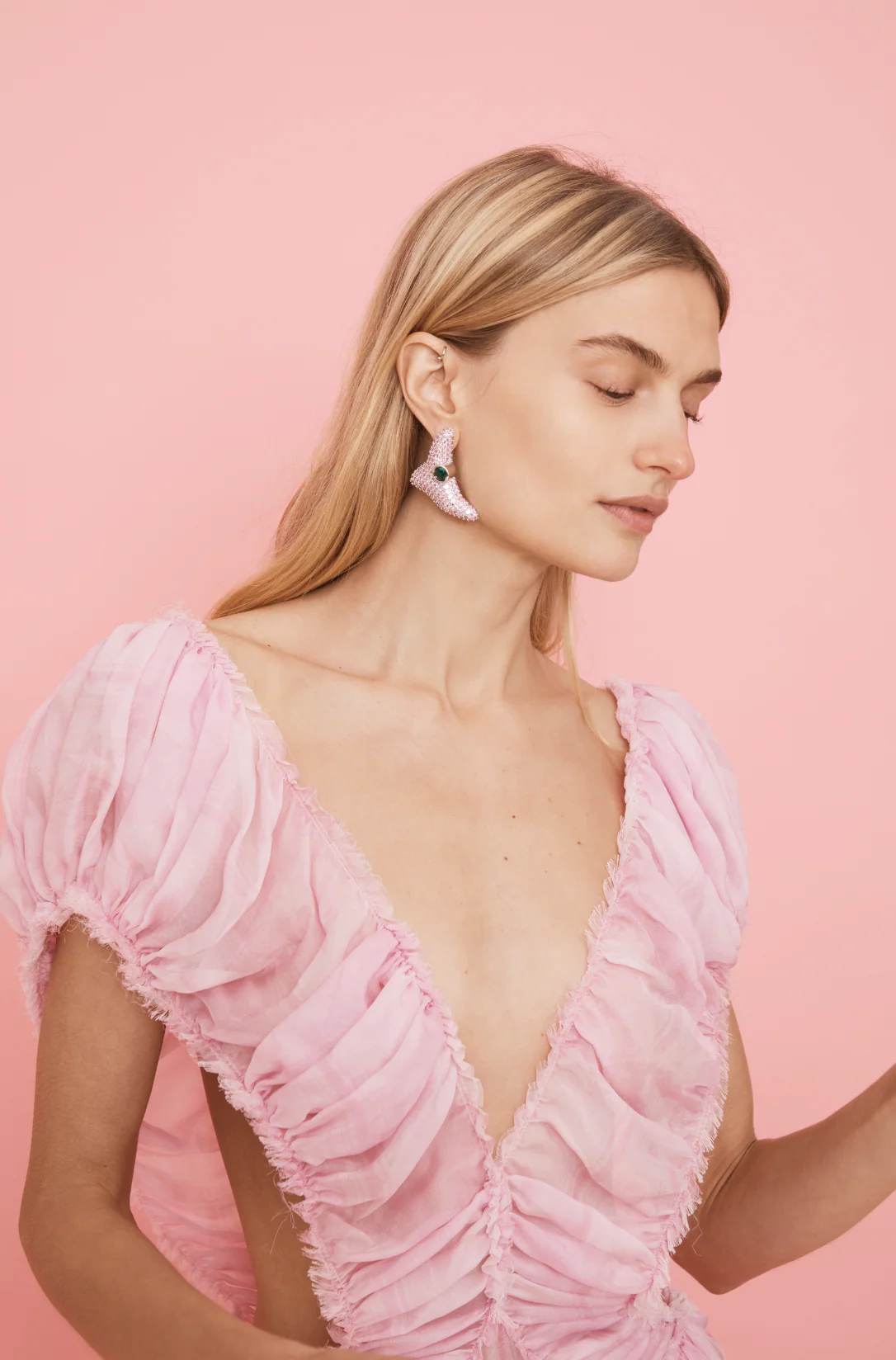 PINK EMERALD SUPER TRIGON STUDS - Image 4