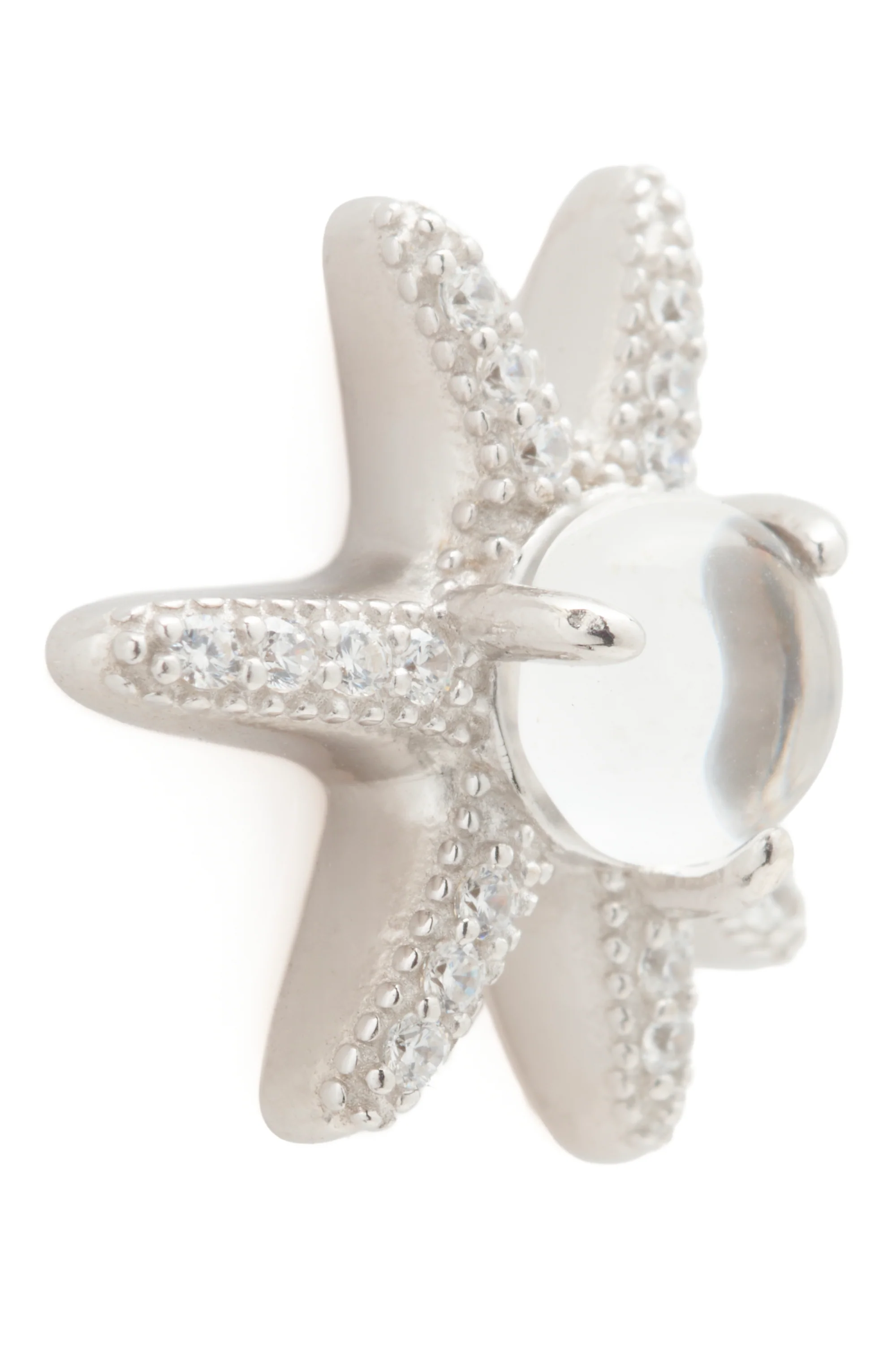 SILVER CLEAR ASTER EARRINGS - Image 3