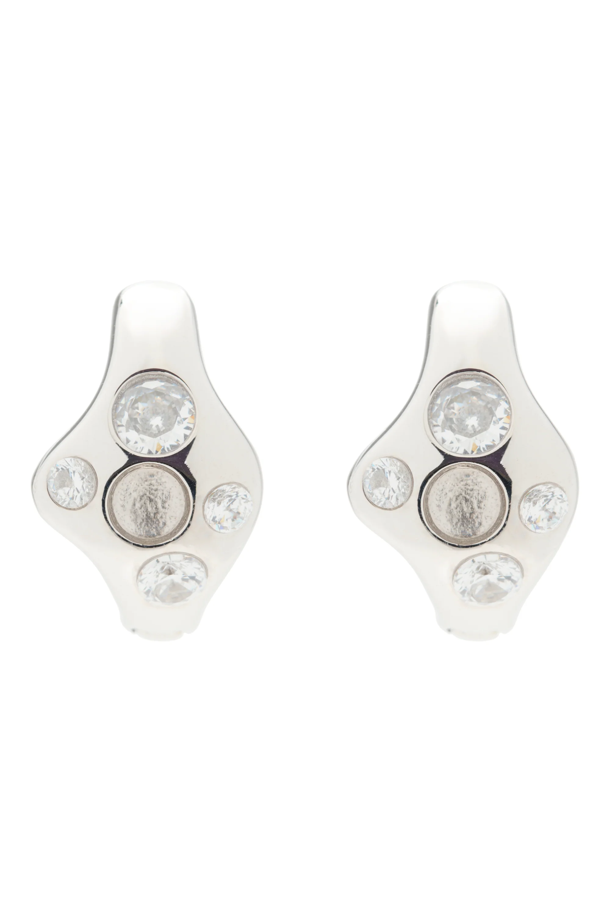 SILVER CLEAR BAT EARRINGS