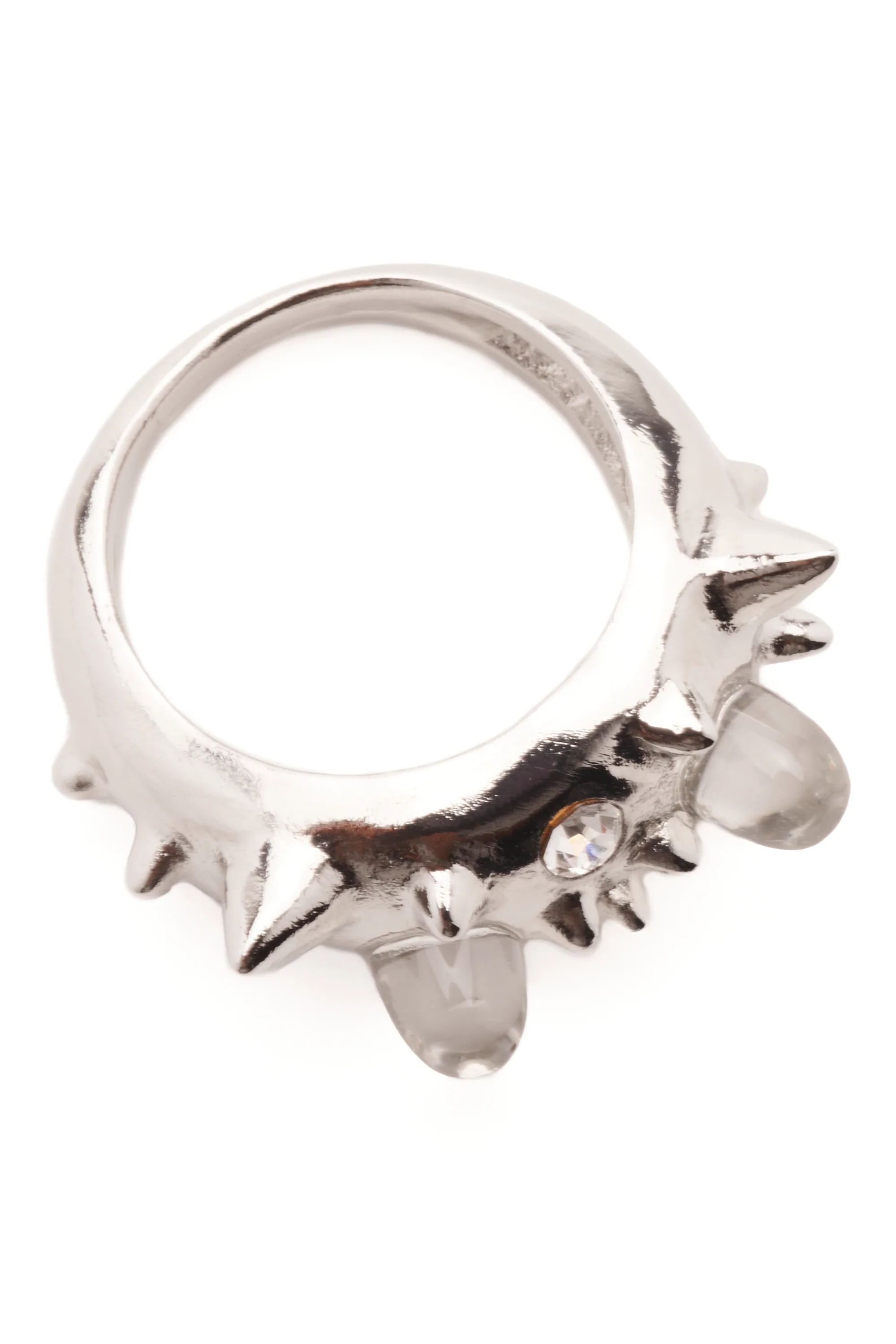 SILVER CLEAR DEMI ALIEN RING - Image 3
