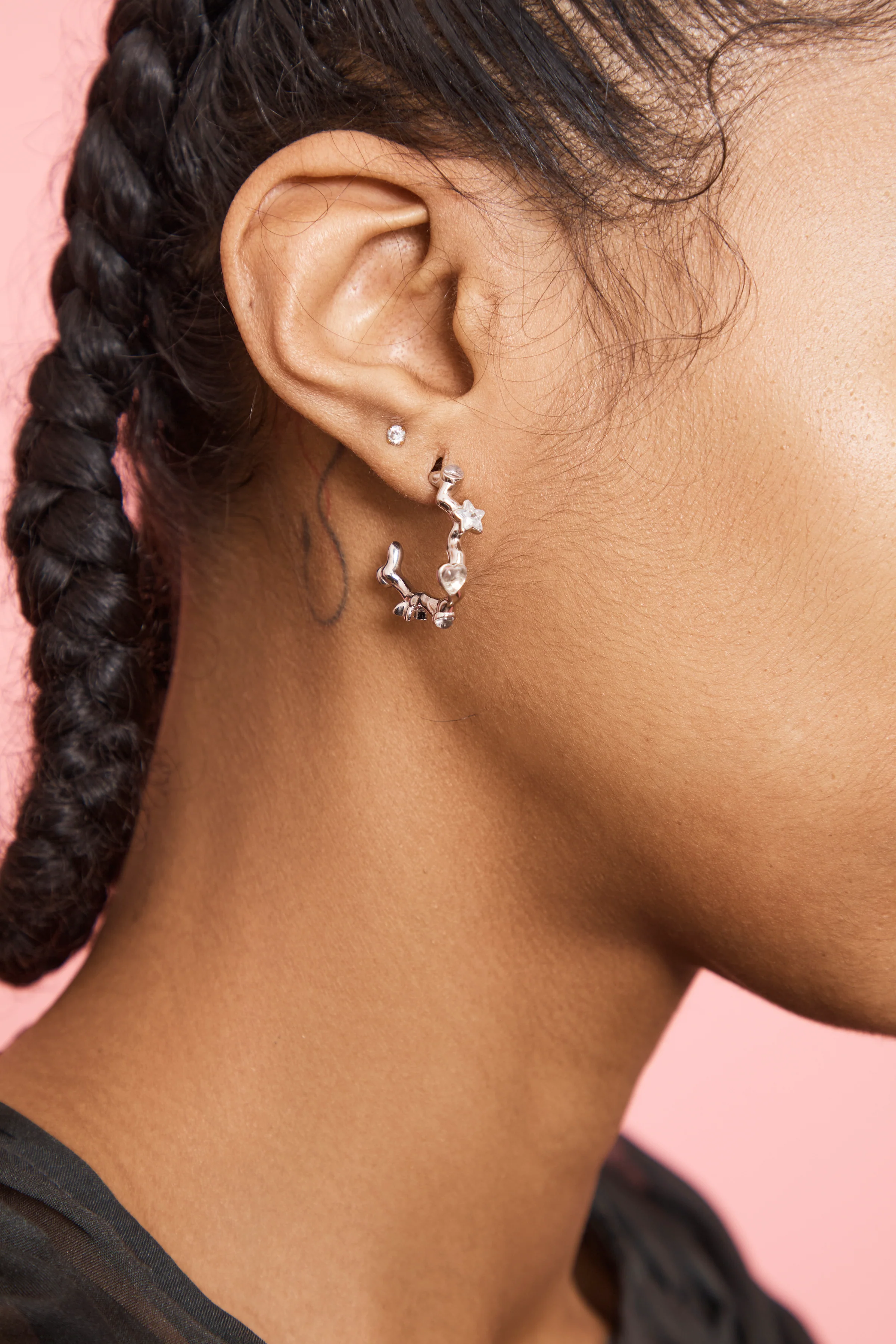 SILVER CLEAR FLORENCE EARRINGS - Image 2