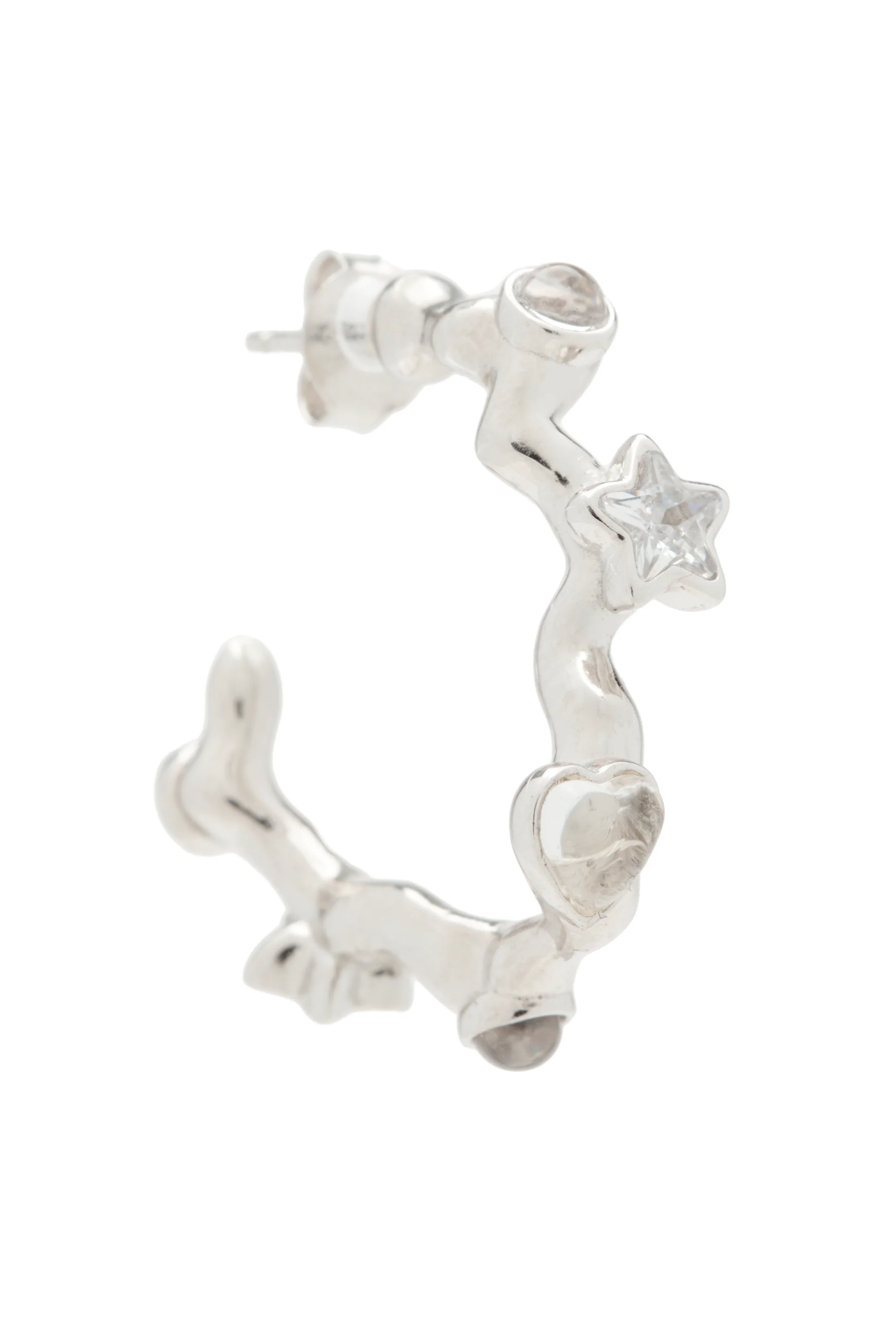 SILVER CLEAR FLORENCE EARRINGS - Image 3