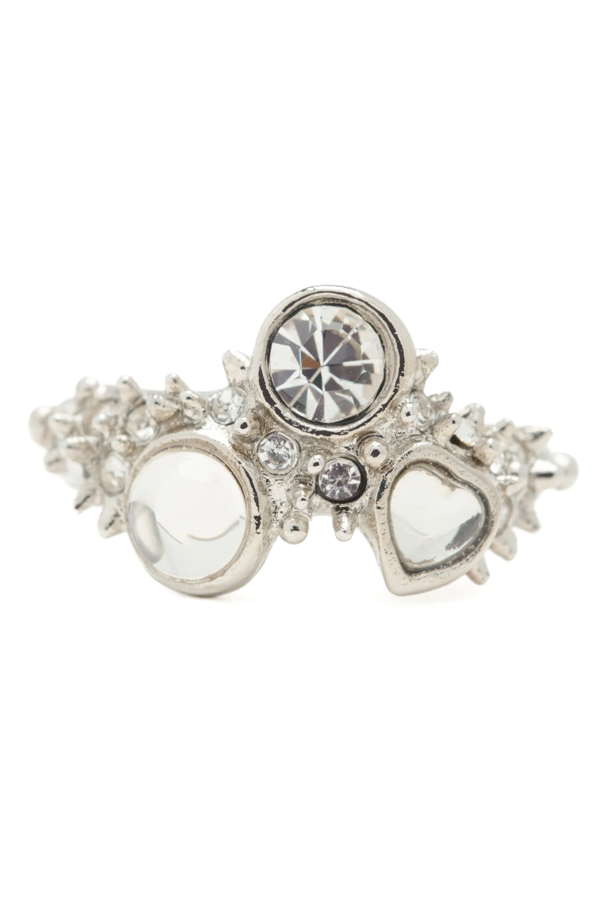 SILVER CLEAR FLORENCE SPIKE RING