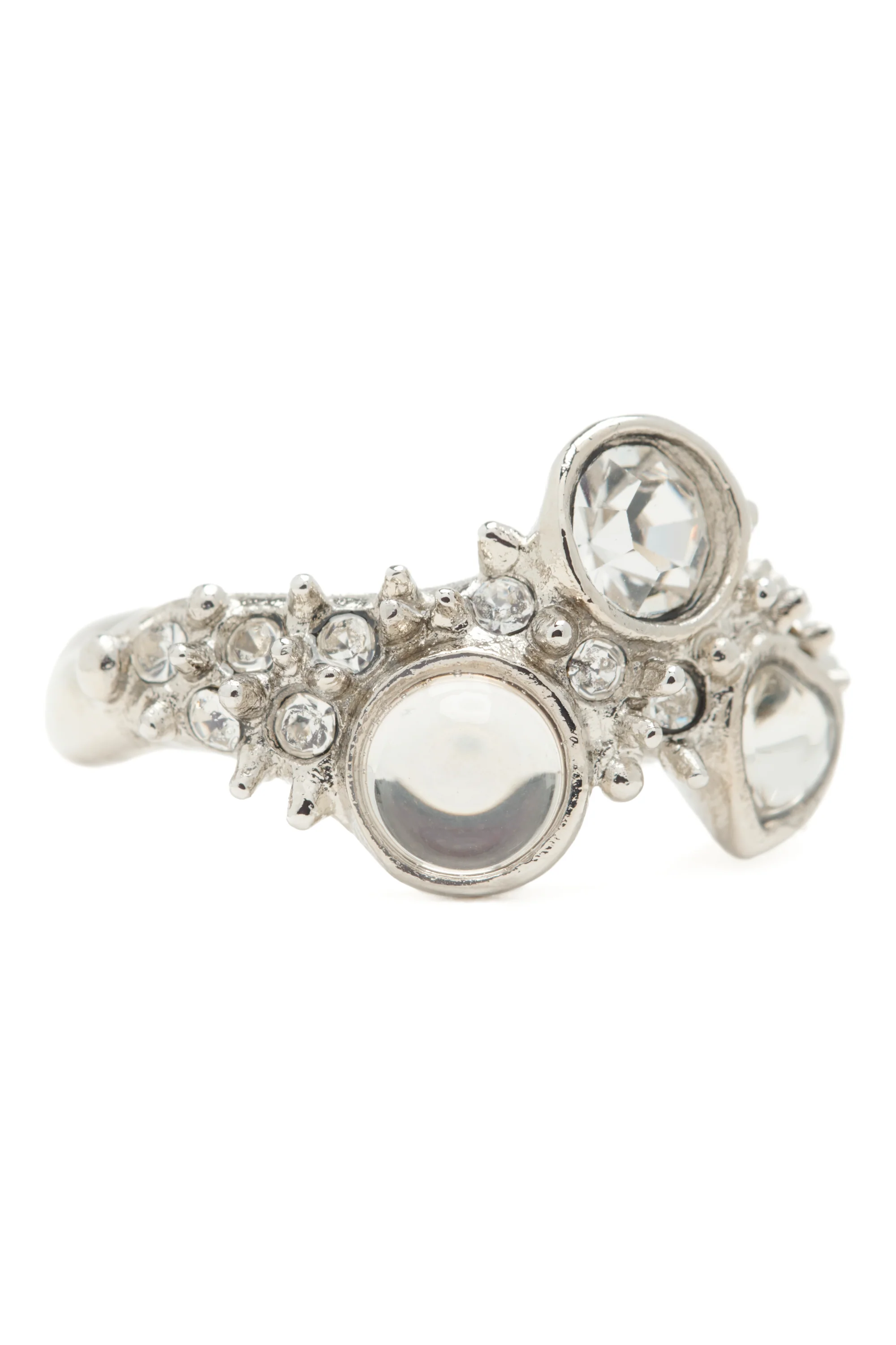 SILVER CLEAR FLORENCE SPIKE RING - Image 2