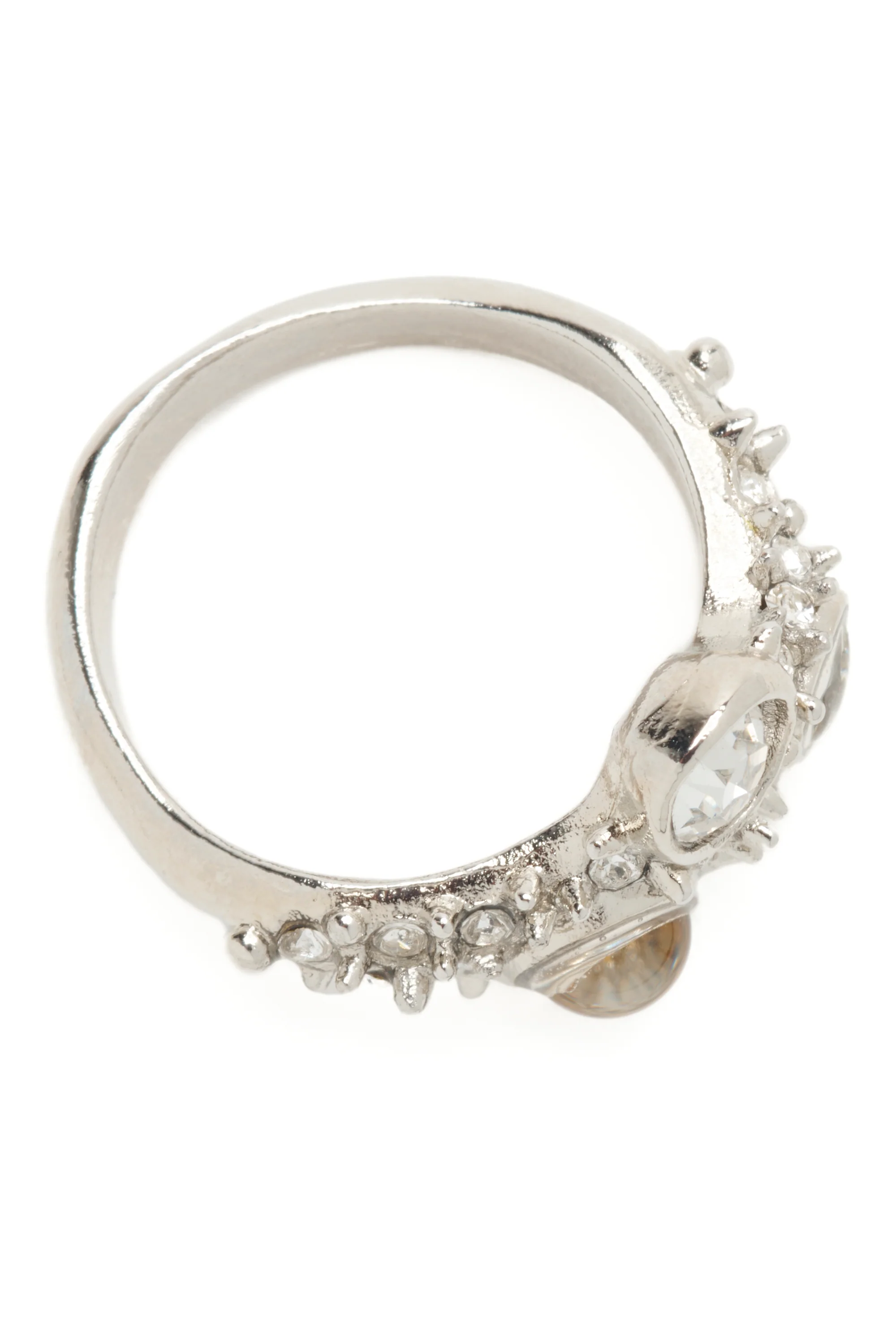 SILVER CLEAR FLORENCE SPIKE RING - Image 3