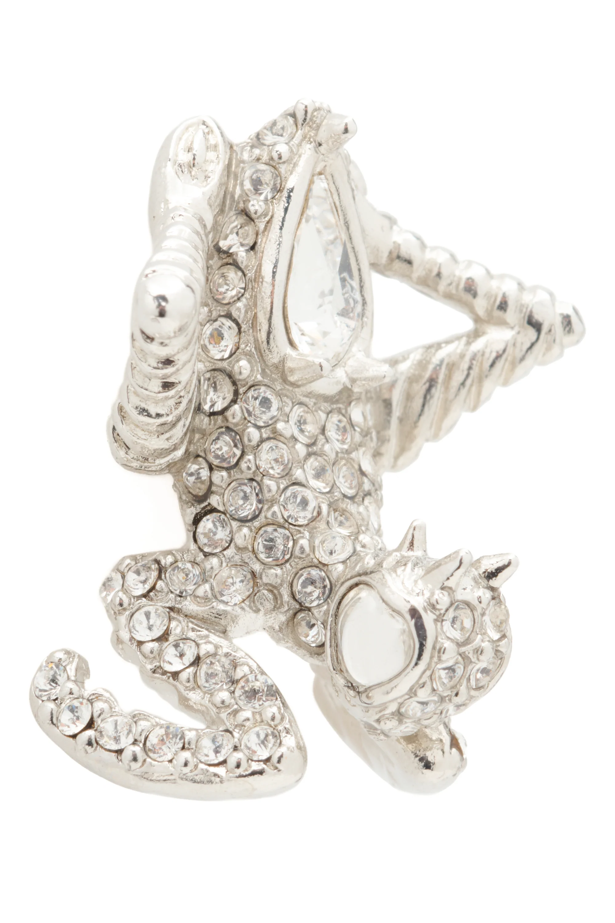 SILVER CLEAR MANTIS EARRINGS - Image 3