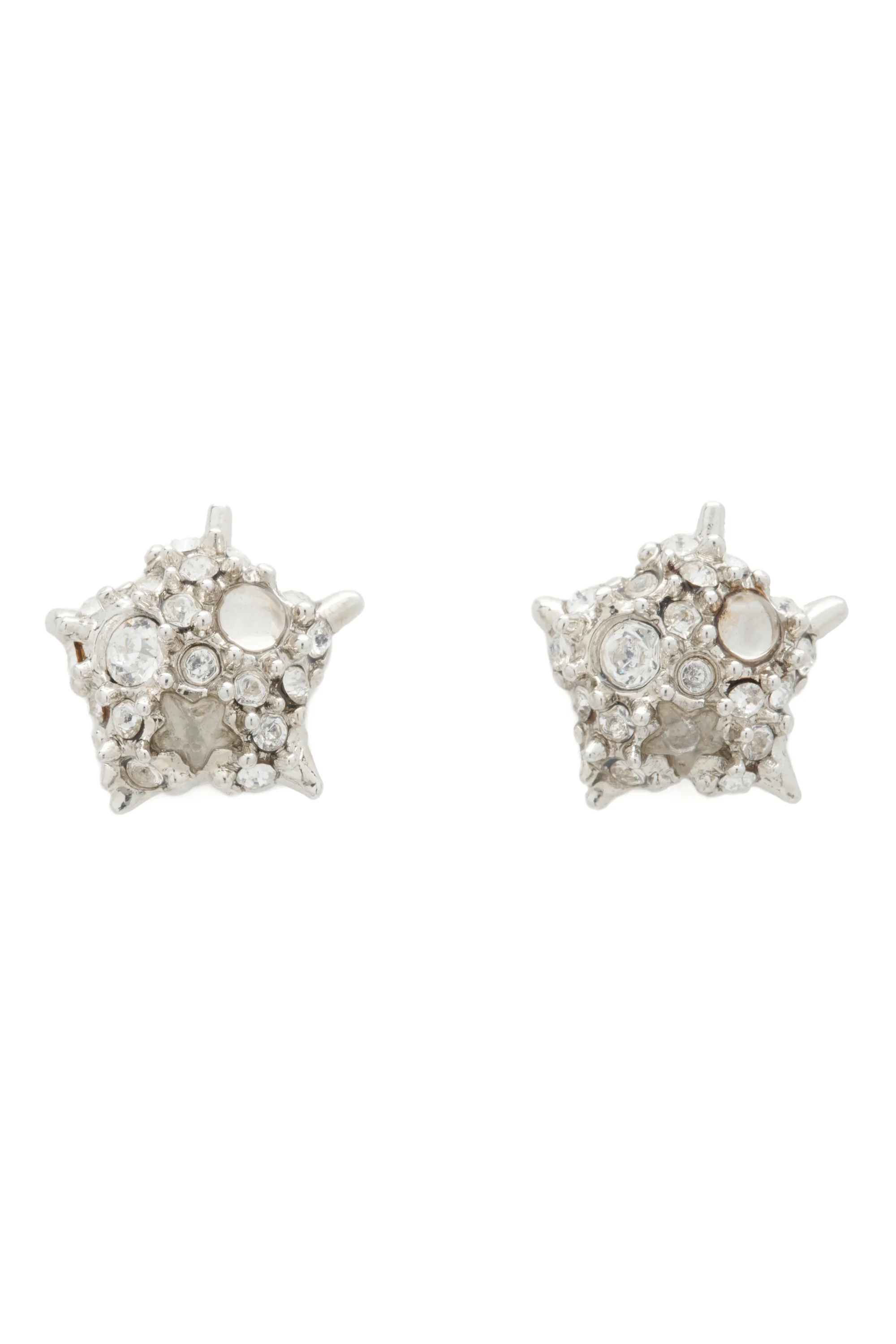 SILVER CLEAR STARLETTE STUDS