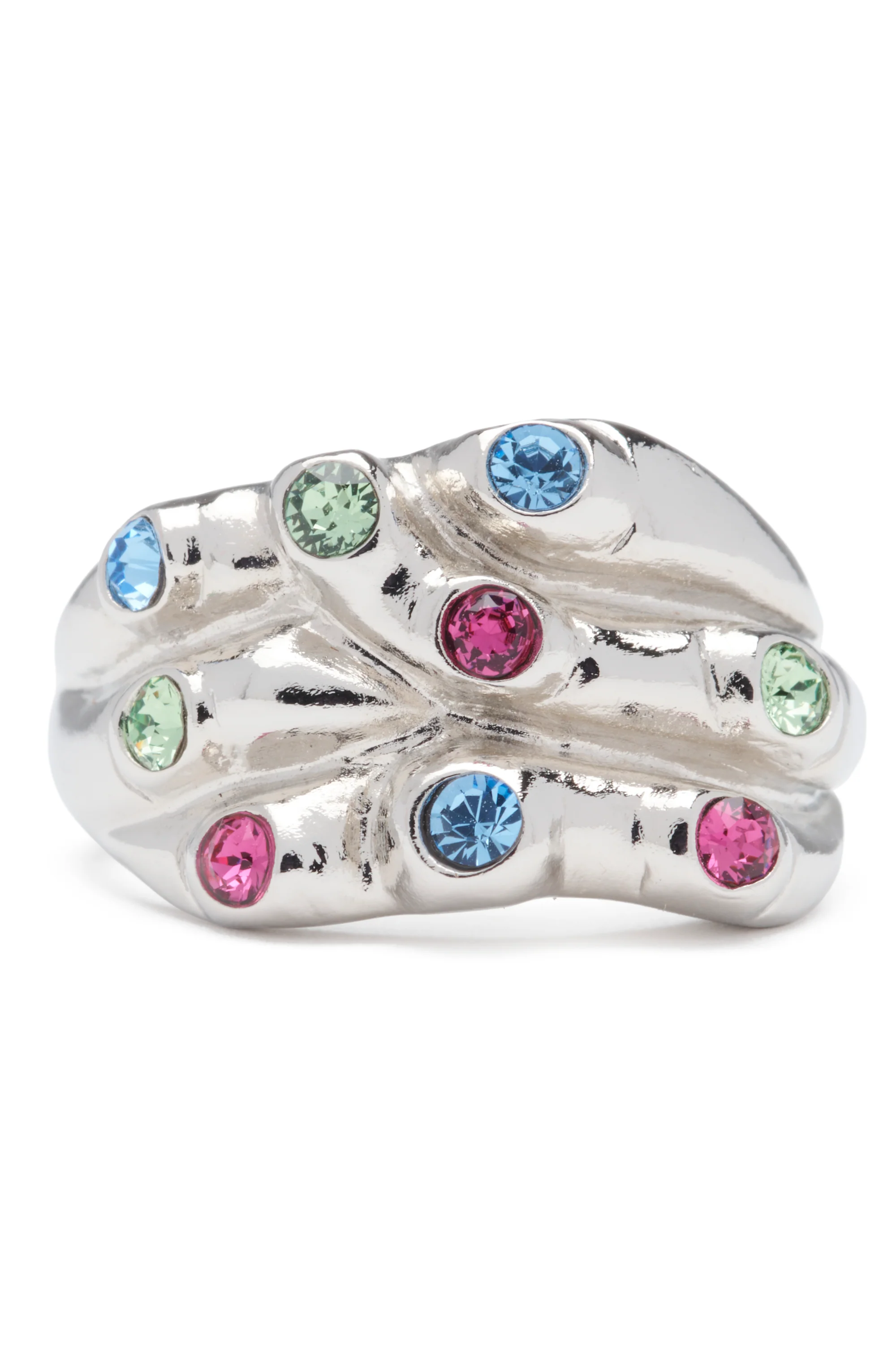 SILVER MULTI STACKED RING