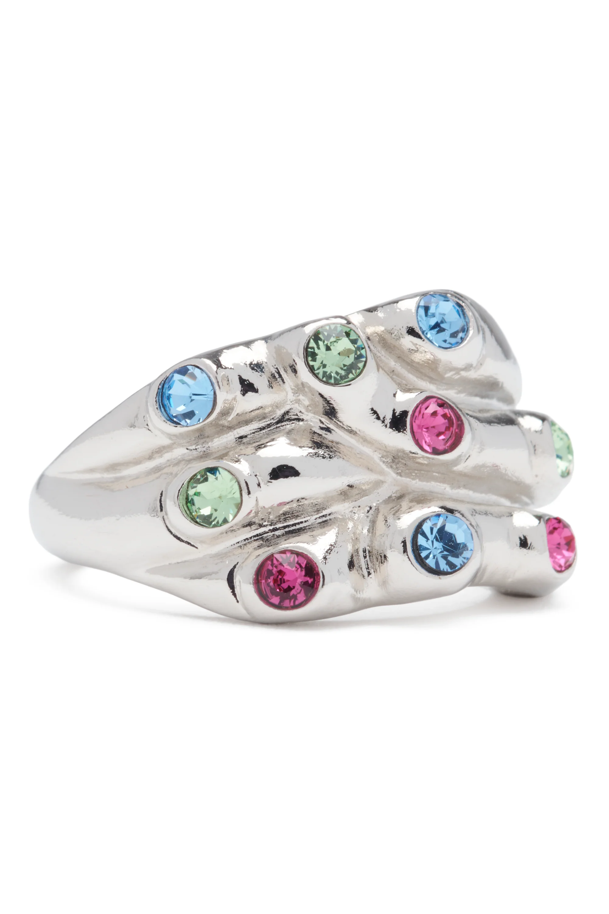 SILVER MULTI STACKED RING - Image 2