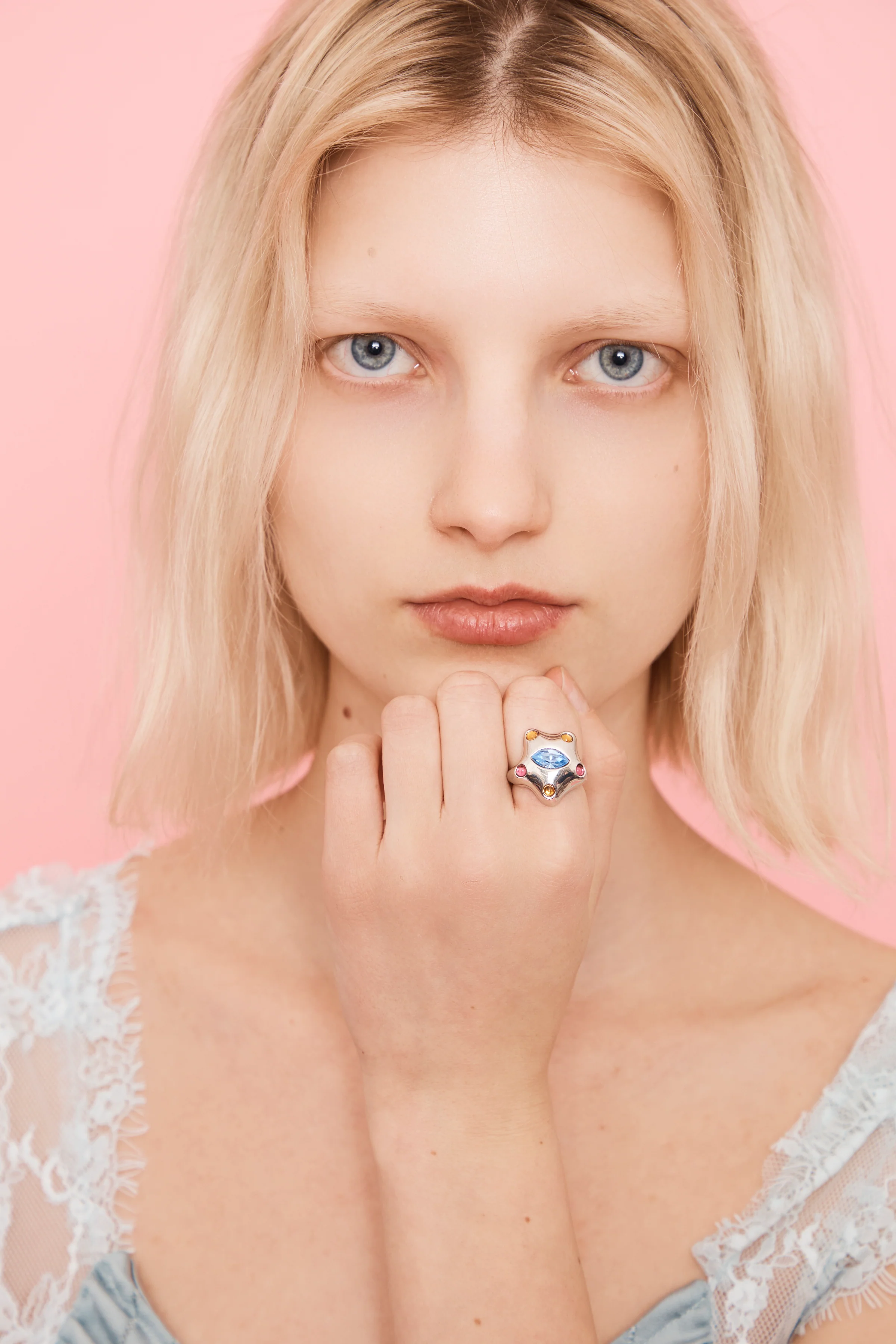 SILVER PASTEL MULTI DEMI STARLETTE RING - Image 3