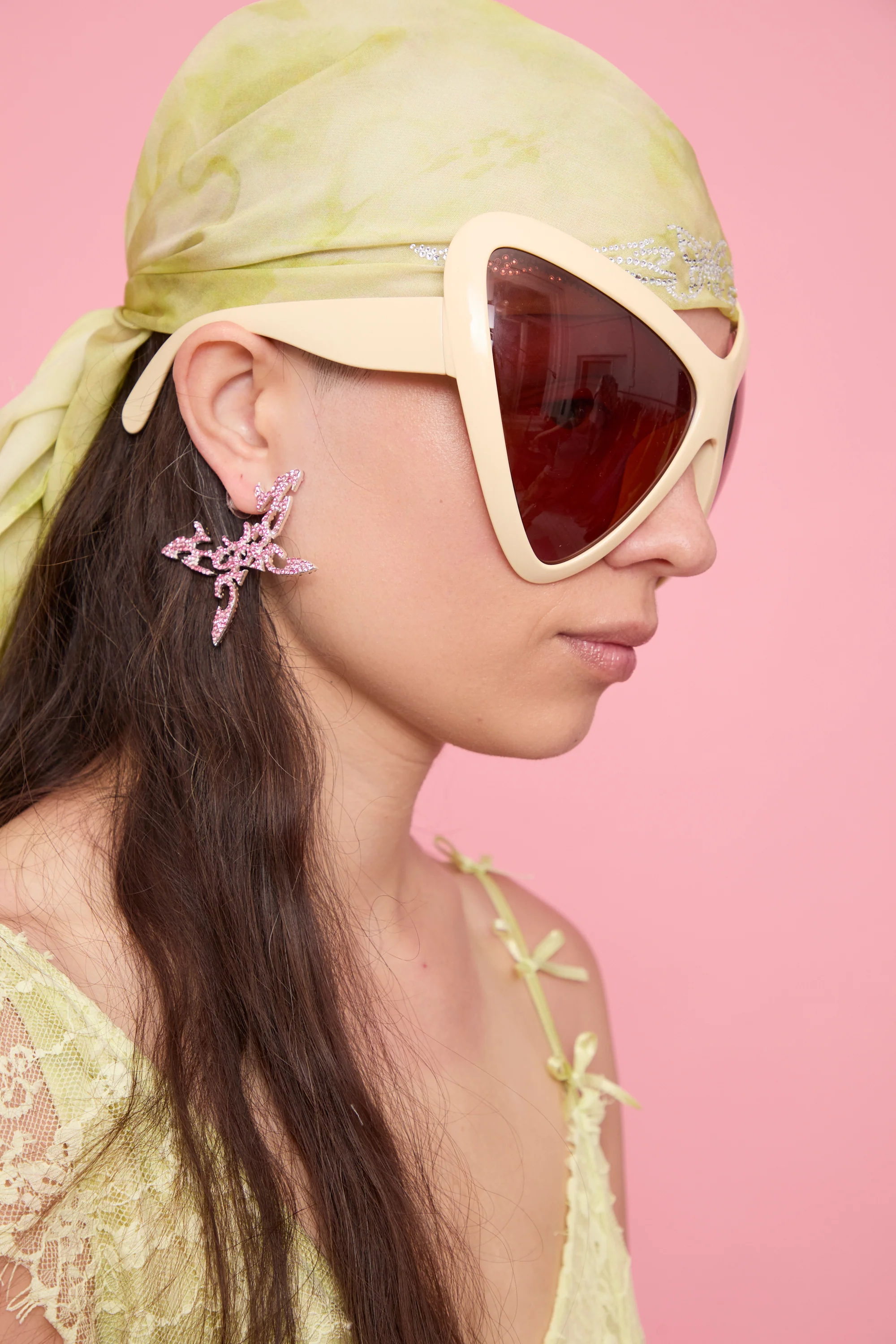 SOFT PINK BUTTERFLY TATTOO EARRINGS - Image 3