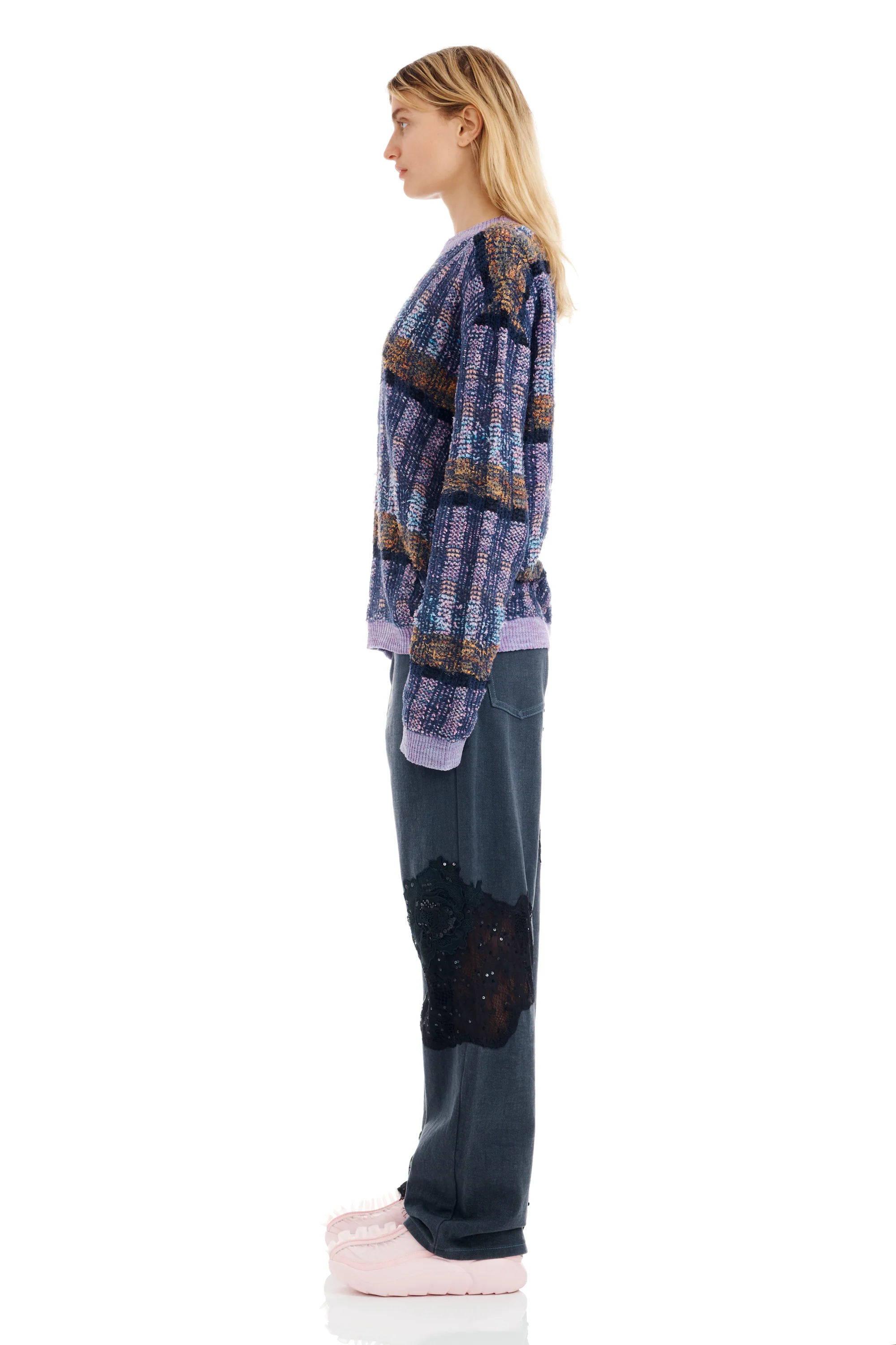 VITELLI PURPLE PLAID WOOLLY SWEATER - Image 5