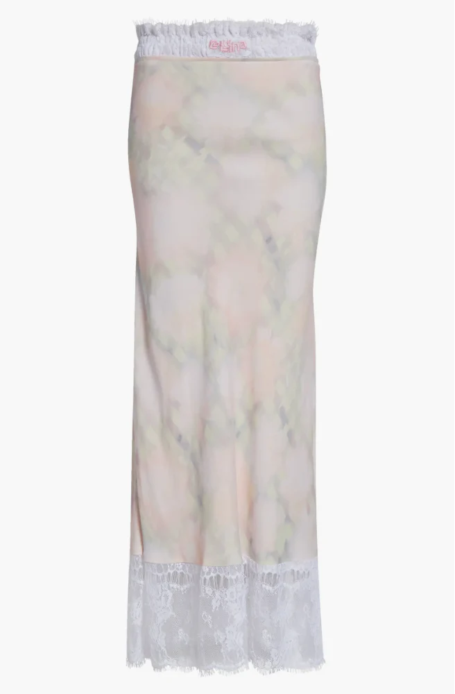 WASHED DAISY PLAID LACE YOD SKIRT - Image 6