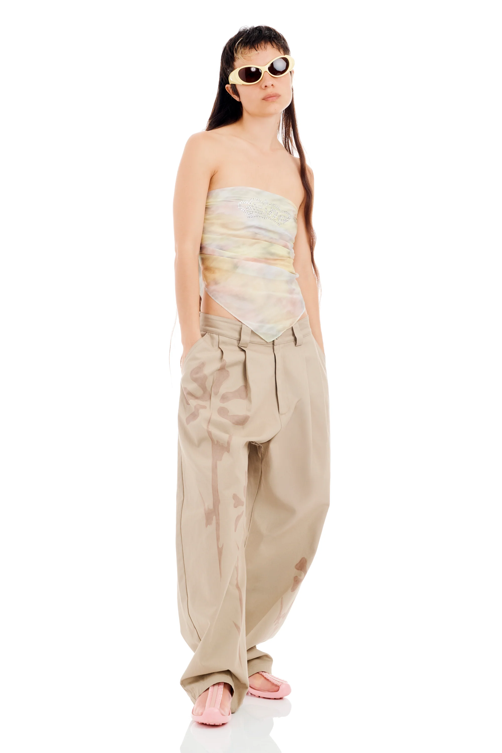 WASHED OCEAN FLOWERS PRINCESS FOULARD - Image 3