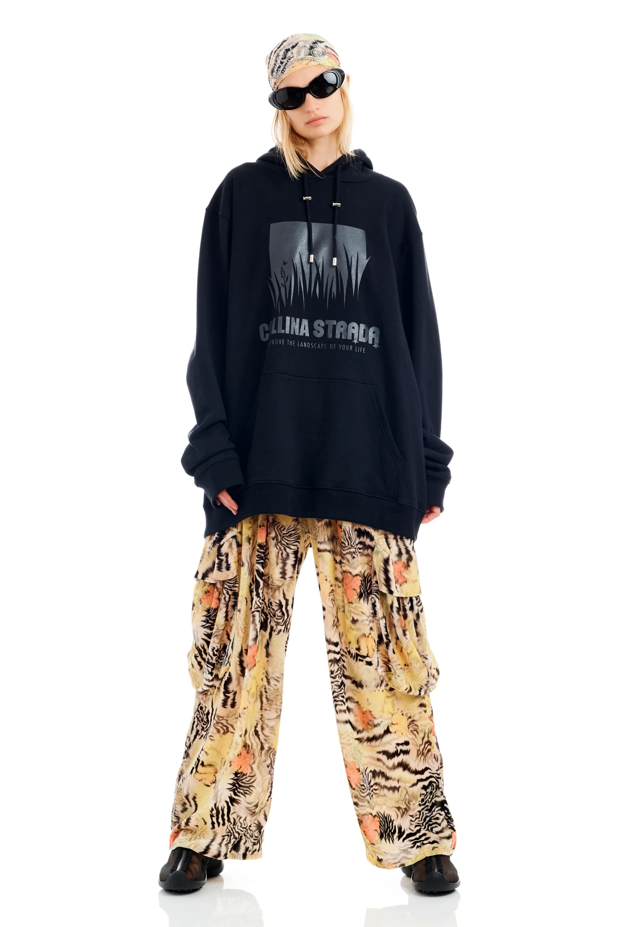 ZEBRA FLORAL PLEATED CARGO PANT - Image 3