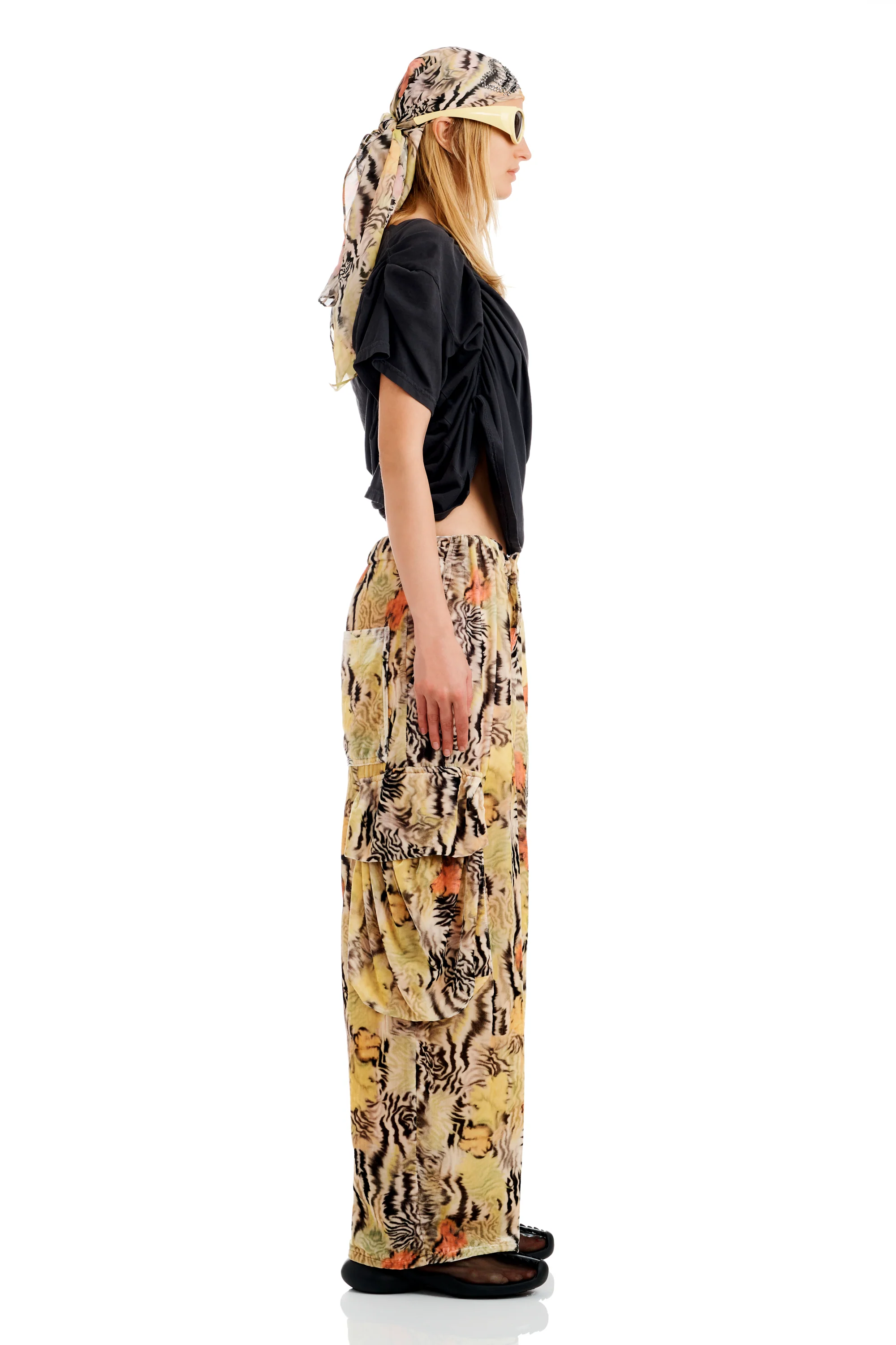 ZEBRA FLORAL PLEATED CARGO PANT - Image 5